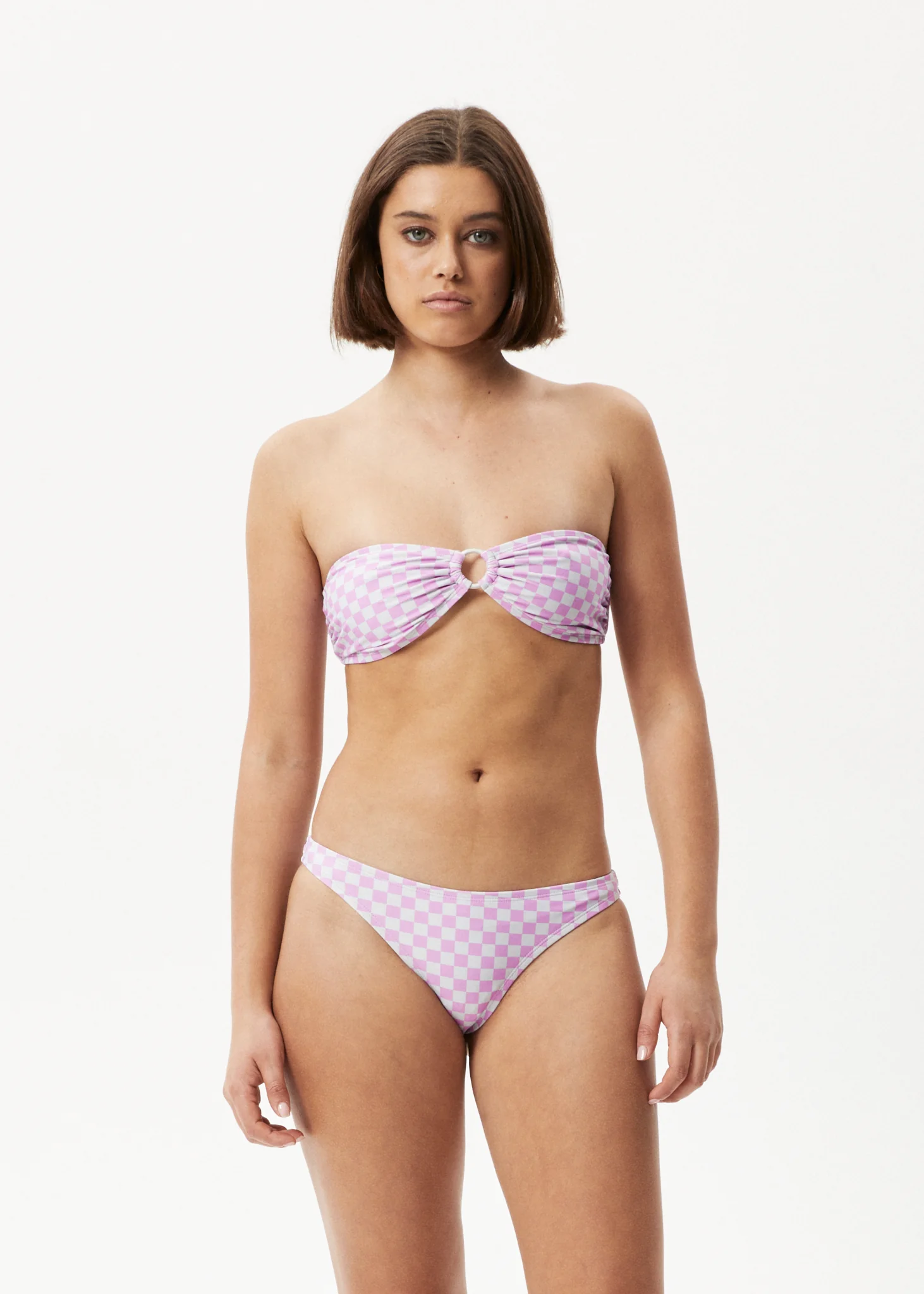 AFENDS Womens Carlo  -  Check Bikini Bottom - Candy - Image 3