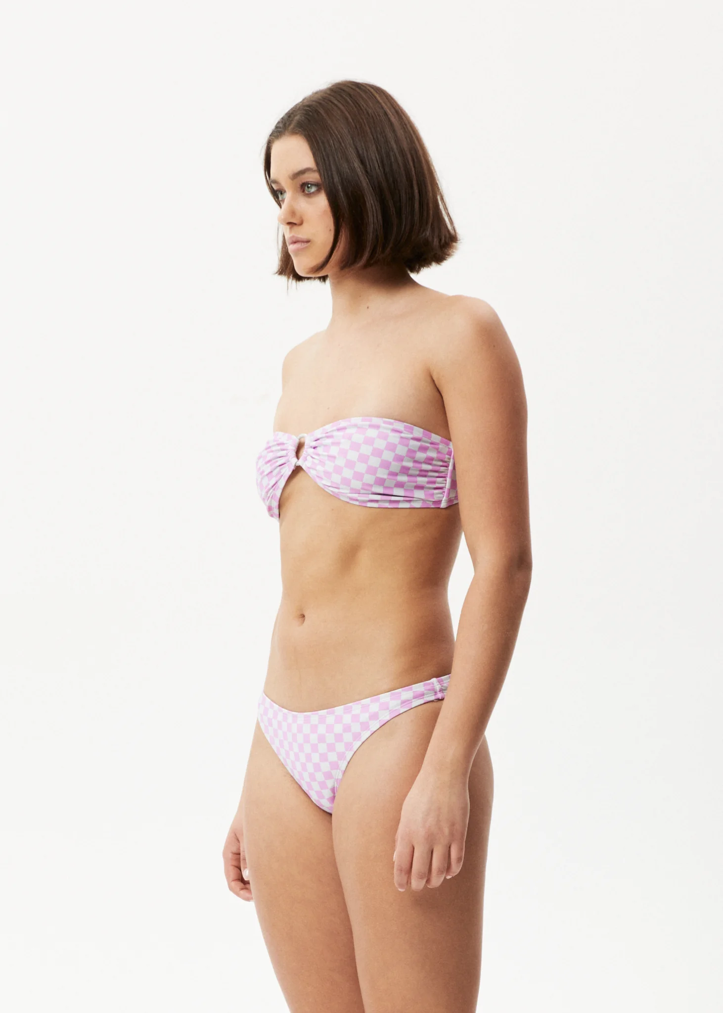 AFENDS Womens Carlo  -  Check Bikini Bottom - Candy - Image 4