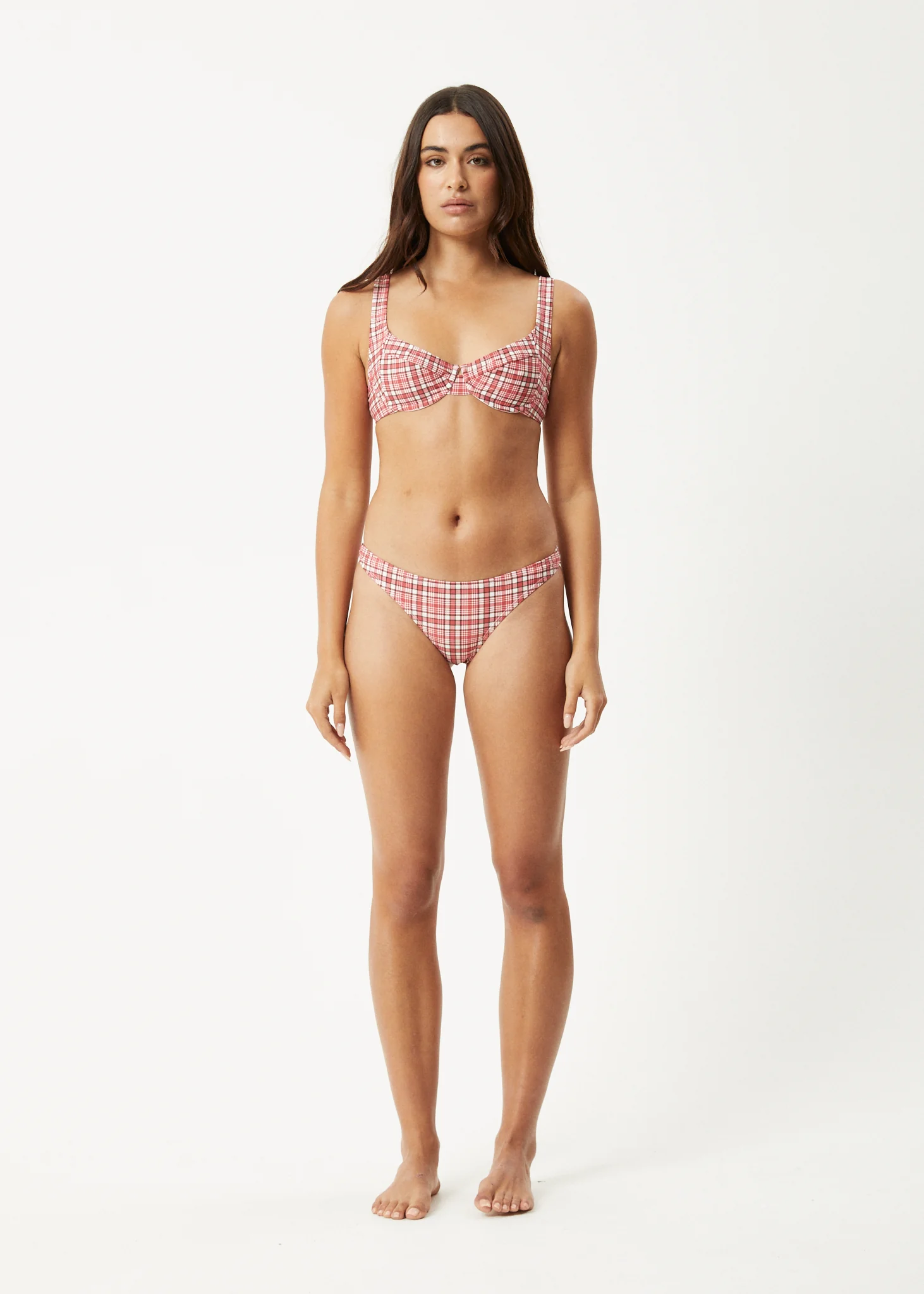 AFENDS Womens Check Out - Bikini Bottom - Red Check - Image 8