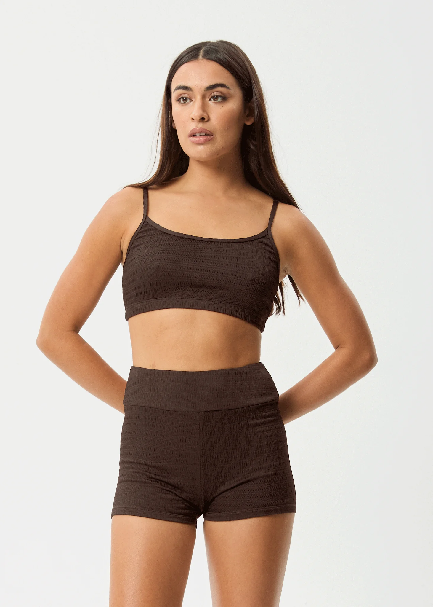 AFENDS Womens Cleo - Swim Short - Coffee - Image 3
