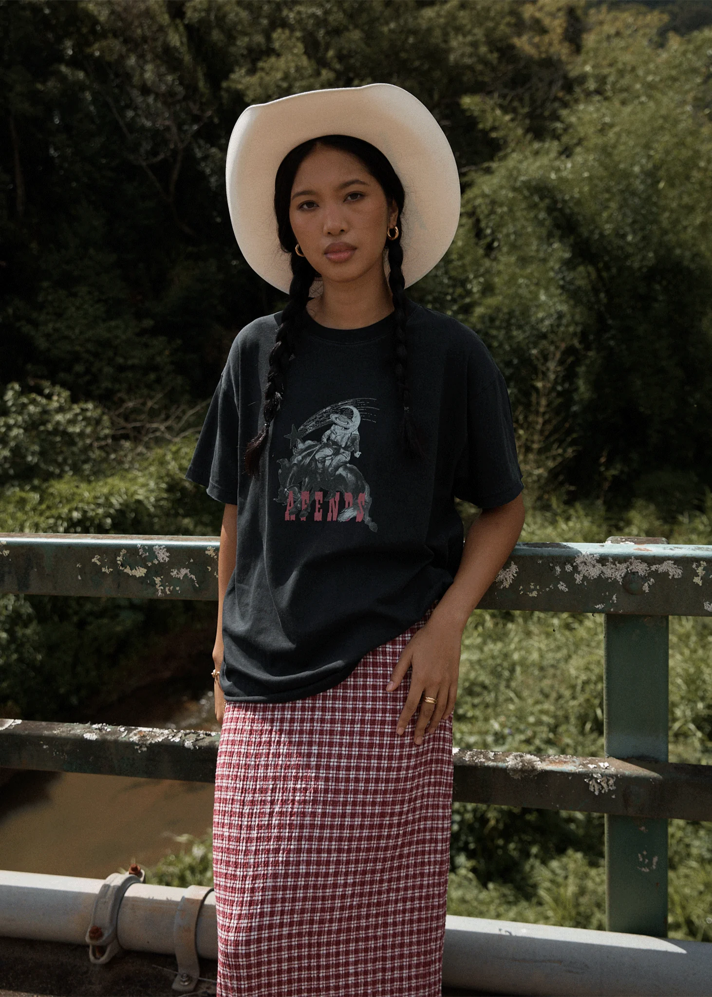 AFENDS Womens Cosmic Cow - Oversized Tee - Stone Black - Image 2