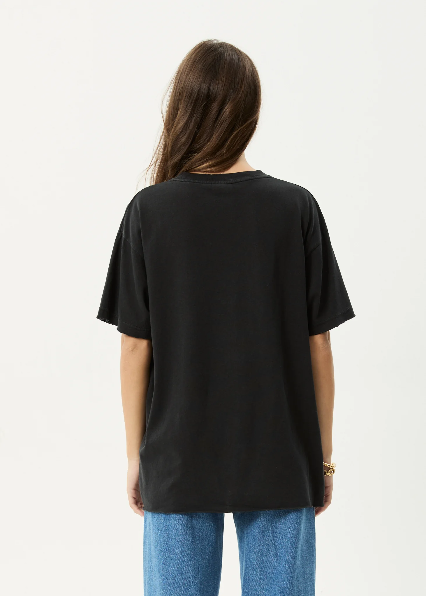AFENDS Womens Cosmic Cow - Oversized Tee - Stone Black - Image 5