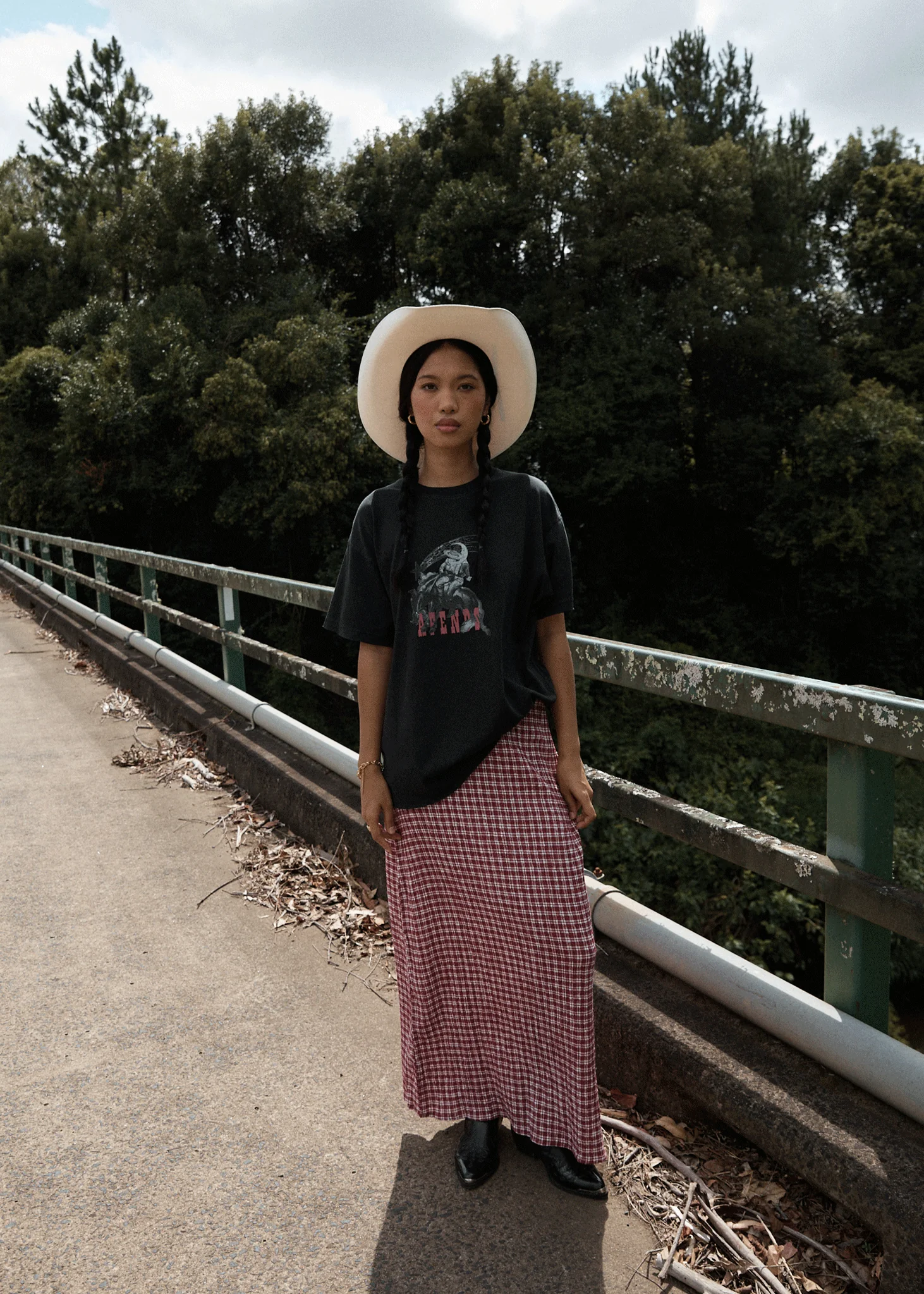 AFENDS Womens Cosmic Cow - Oversized Tee - Stone Black - Image 6