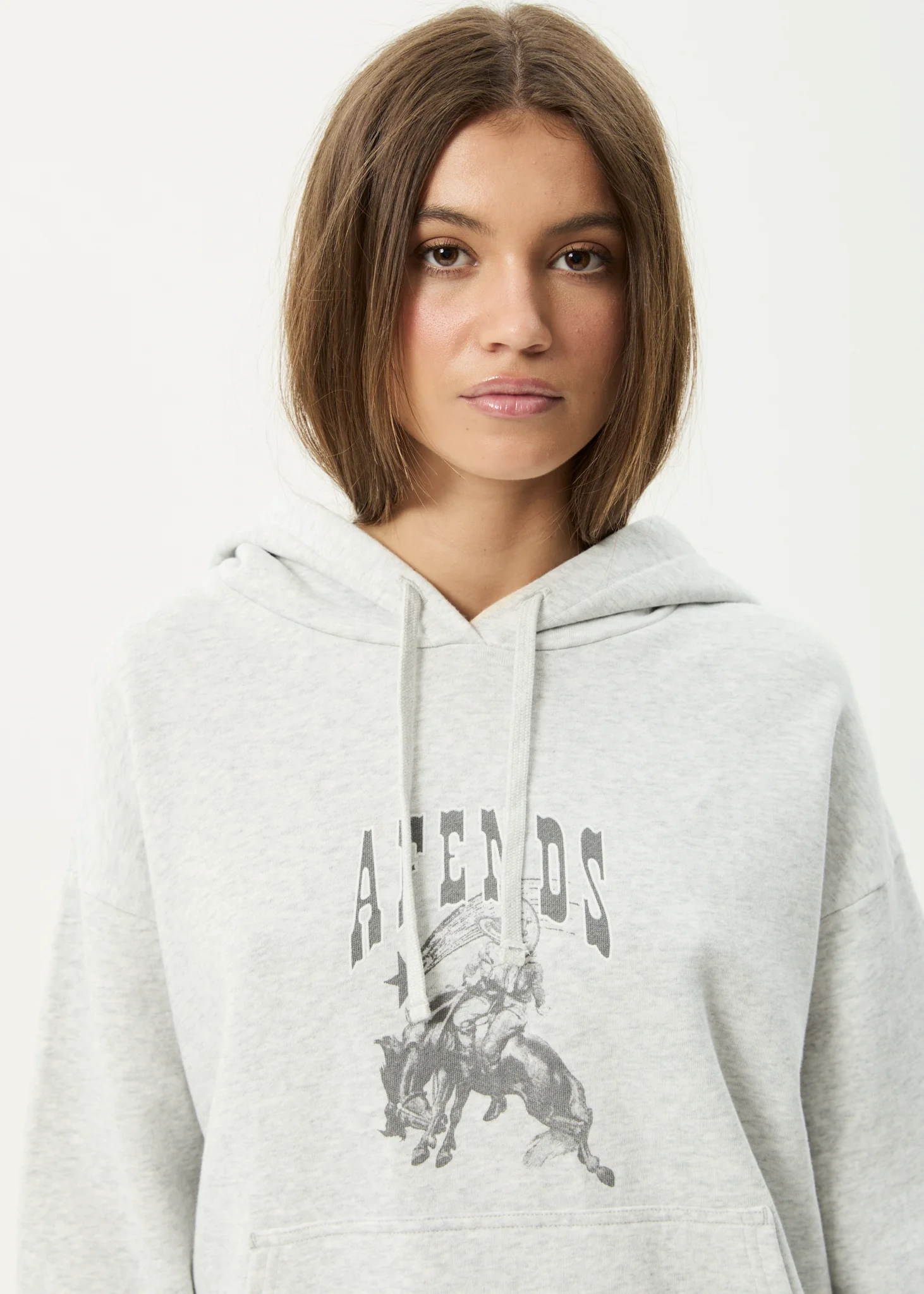 AFENDS Womens Cosmic Cow -  Hoodie - Grey Marle - Image 3