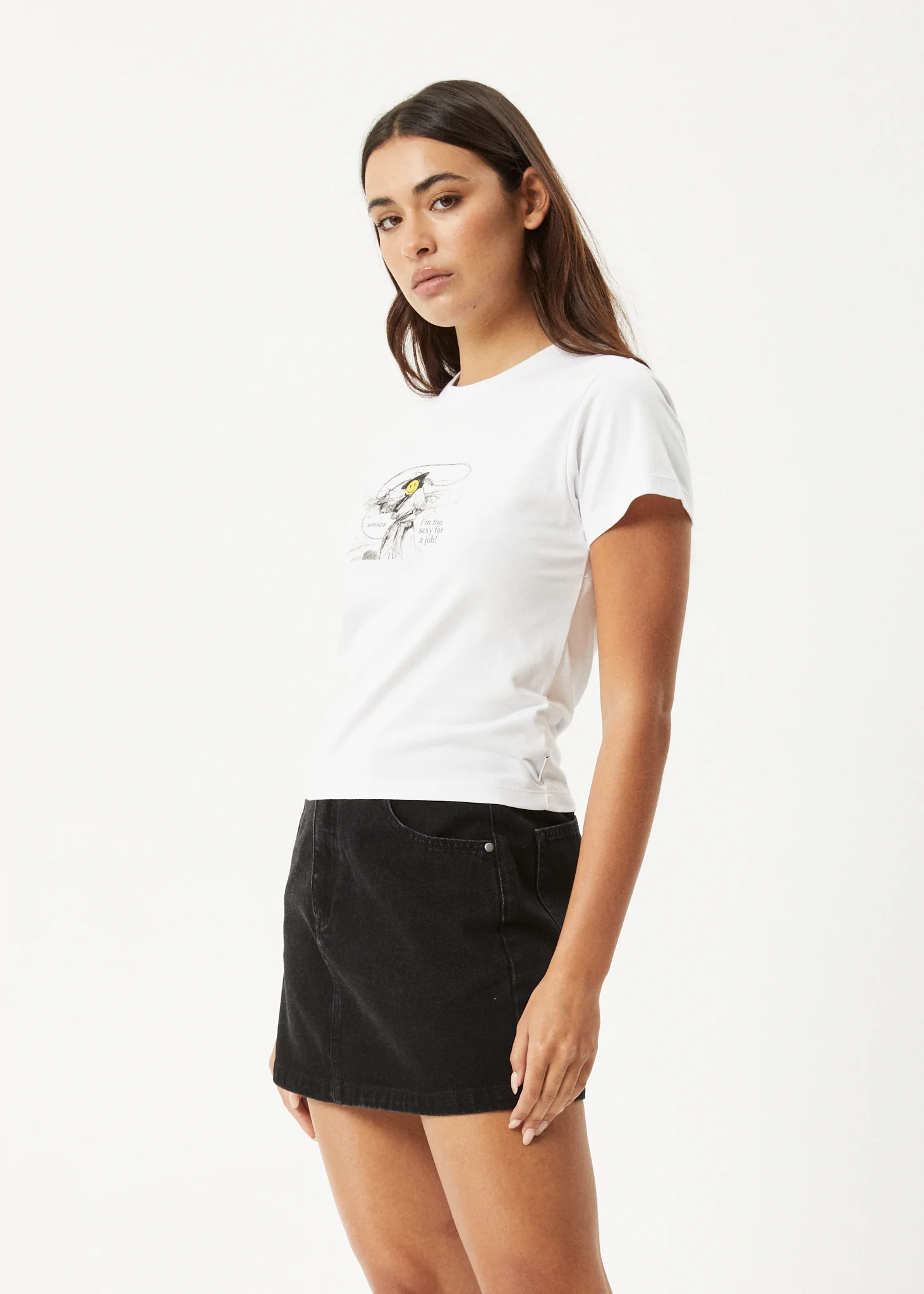 AFENDS Womens Day Job -  Baby Tee - White - Image 3