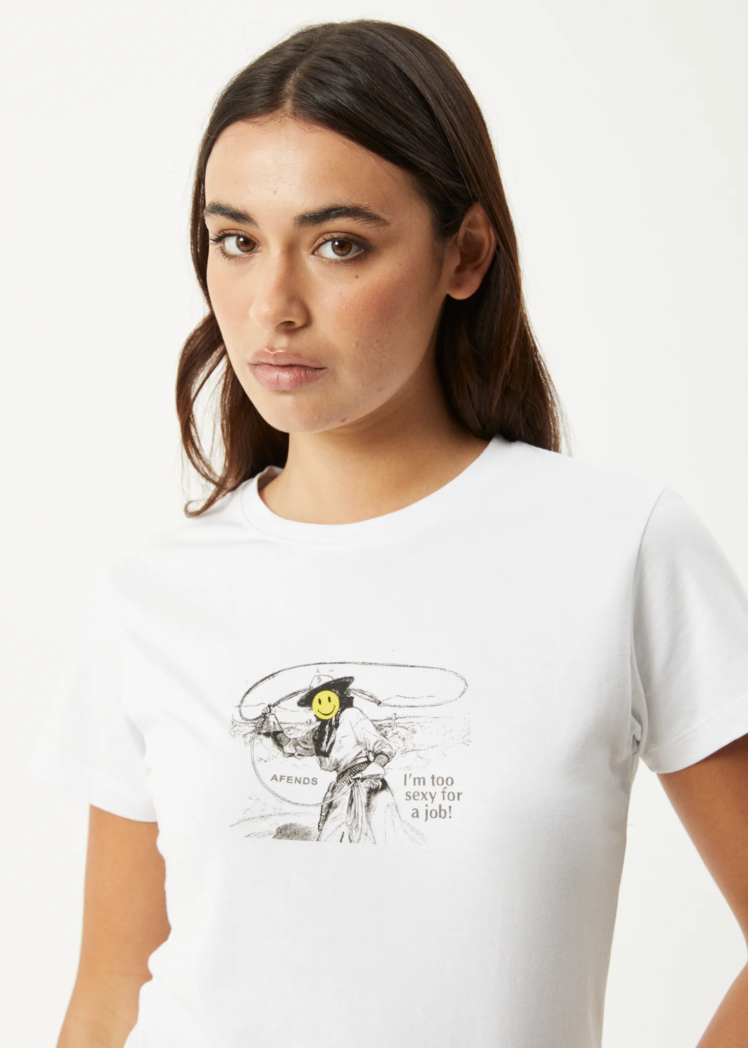 AFENDS Womens Day Job -  Baby Tee - White - Image 6