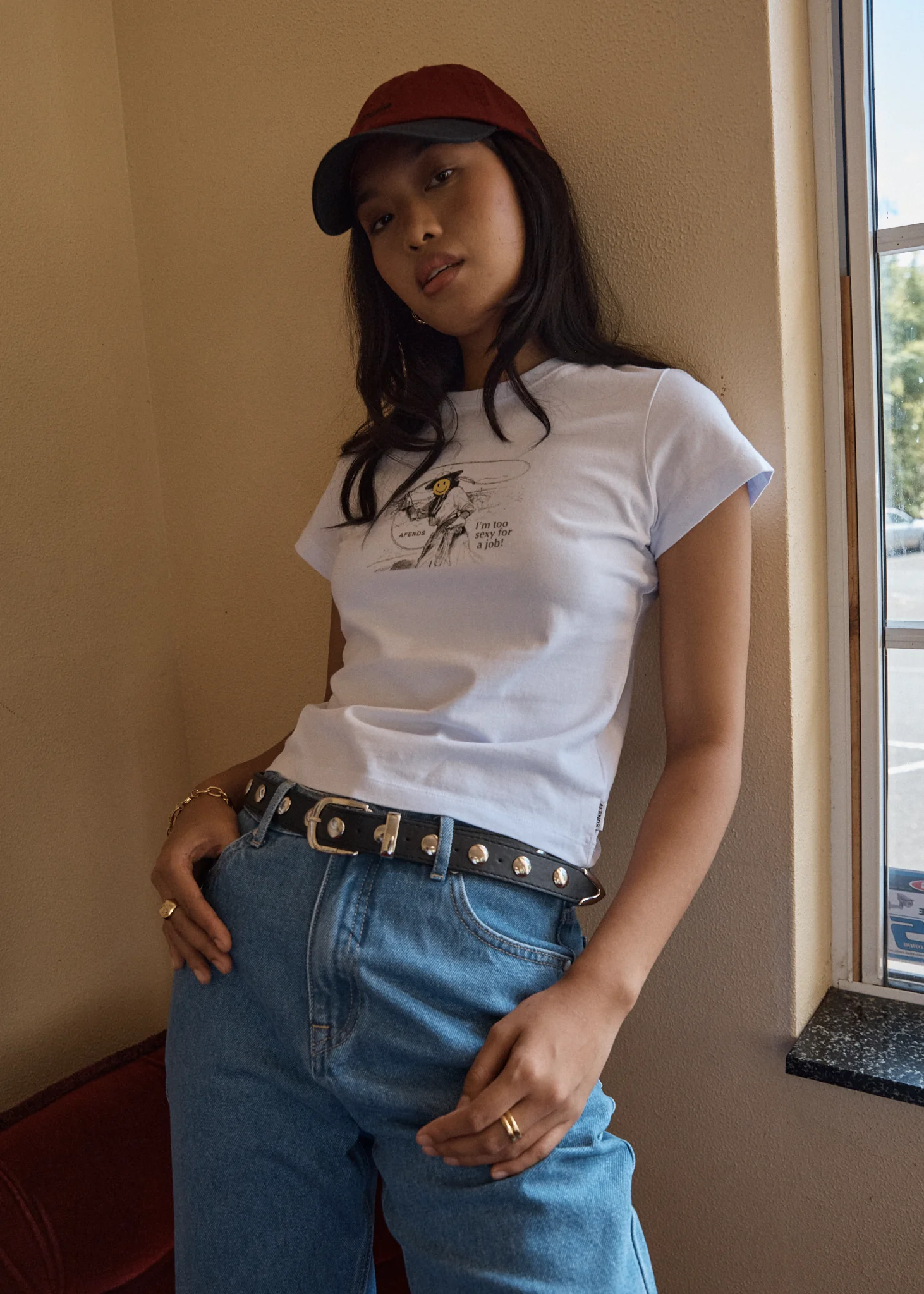 AFENDS Womens Day Job -  Baby Tee - White - Image 7
