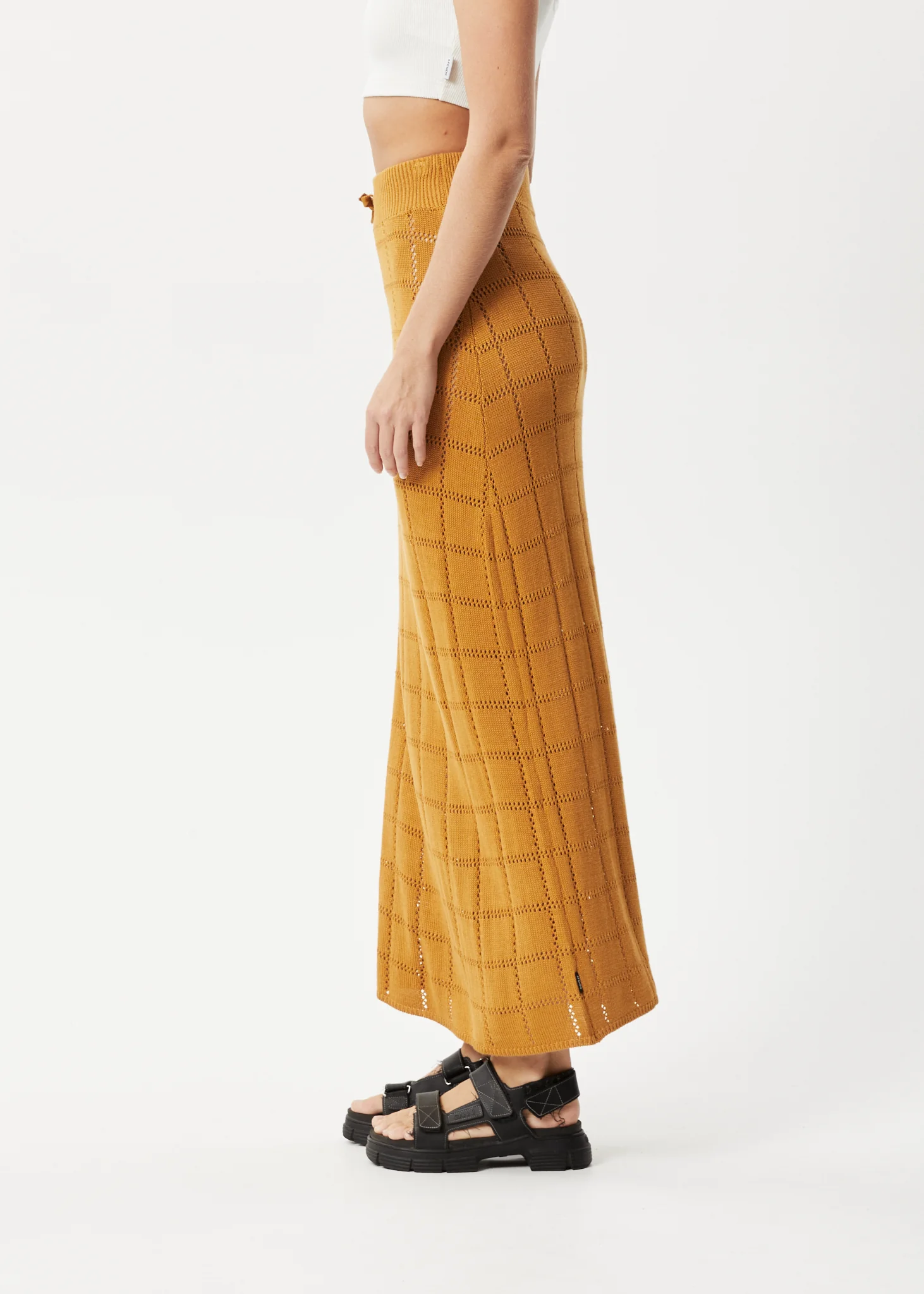 AFENDS Womens Femme - Knit Maxi Skirt - Mustard - Image 3