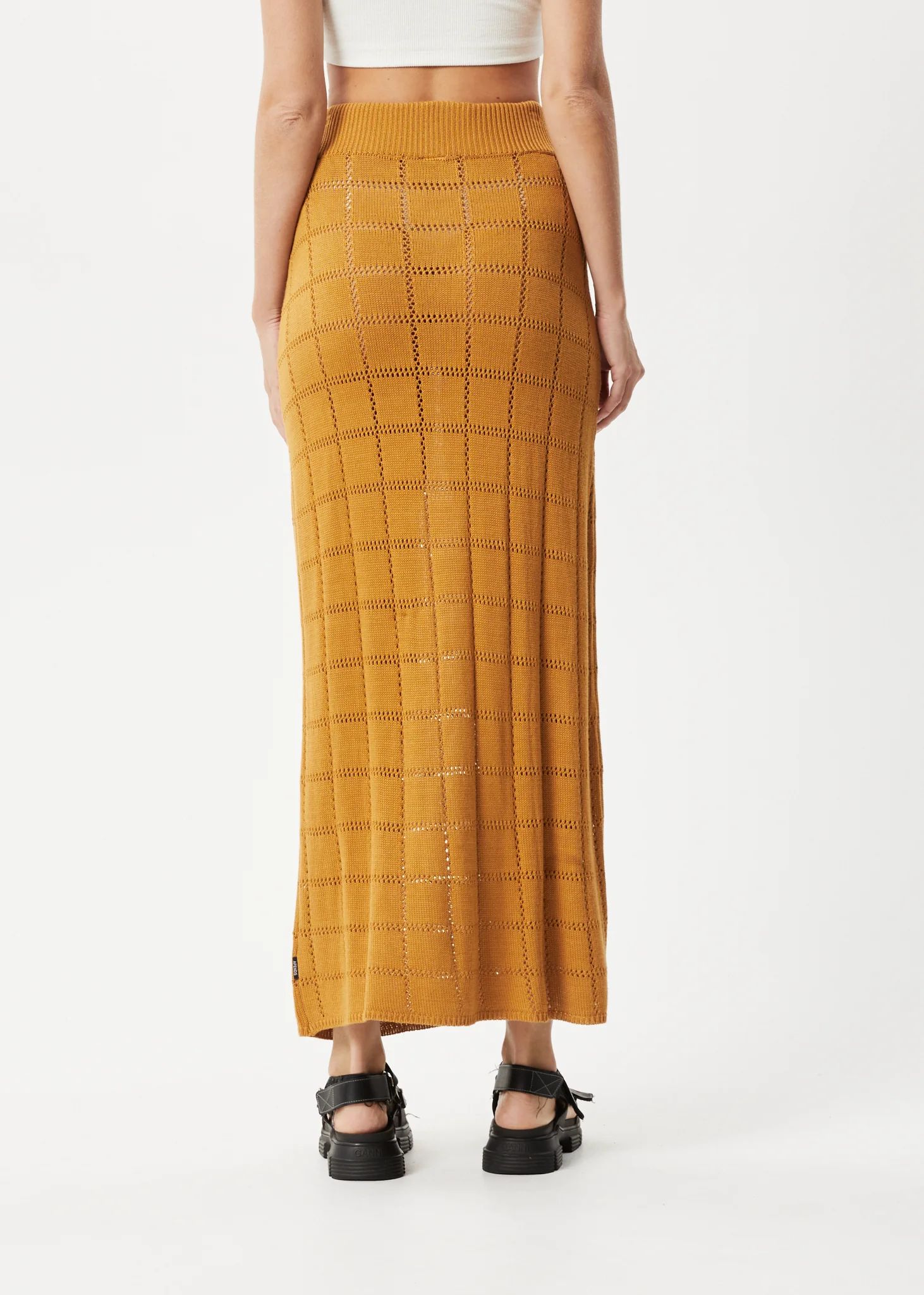 AFENDS Womens Femme - Knit Maxi Skirt - Mustard - Image 4
