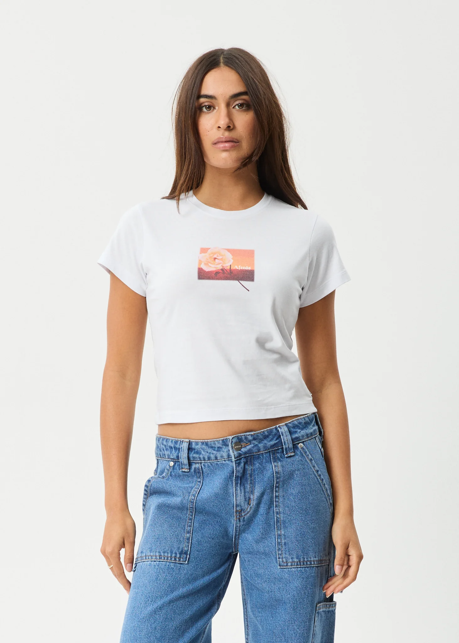 AFENDS Womens Film - Baby Tee - White - Image 2