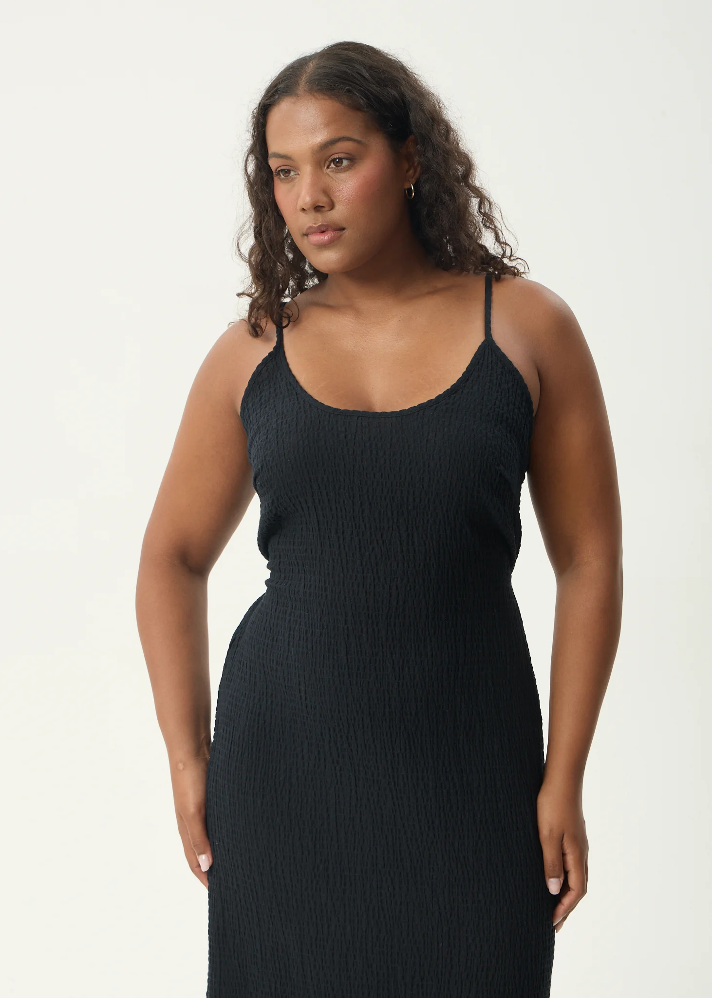 AFENDS Womens Rumi - Seersucker Midi Dress - Black - Image 10