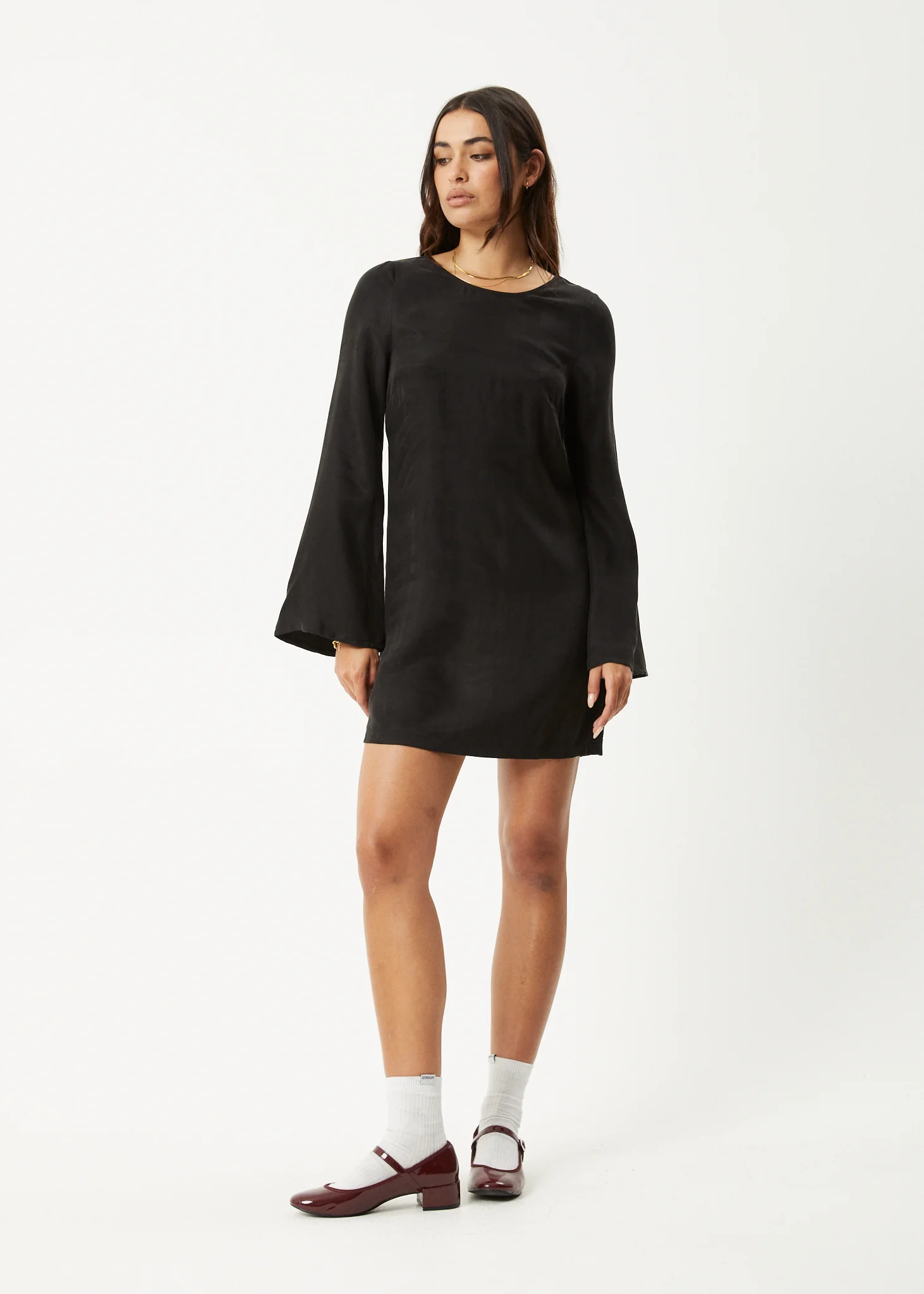 AFENDS Womens Gabriel - Cupro Mini Dress - Black - Image 2