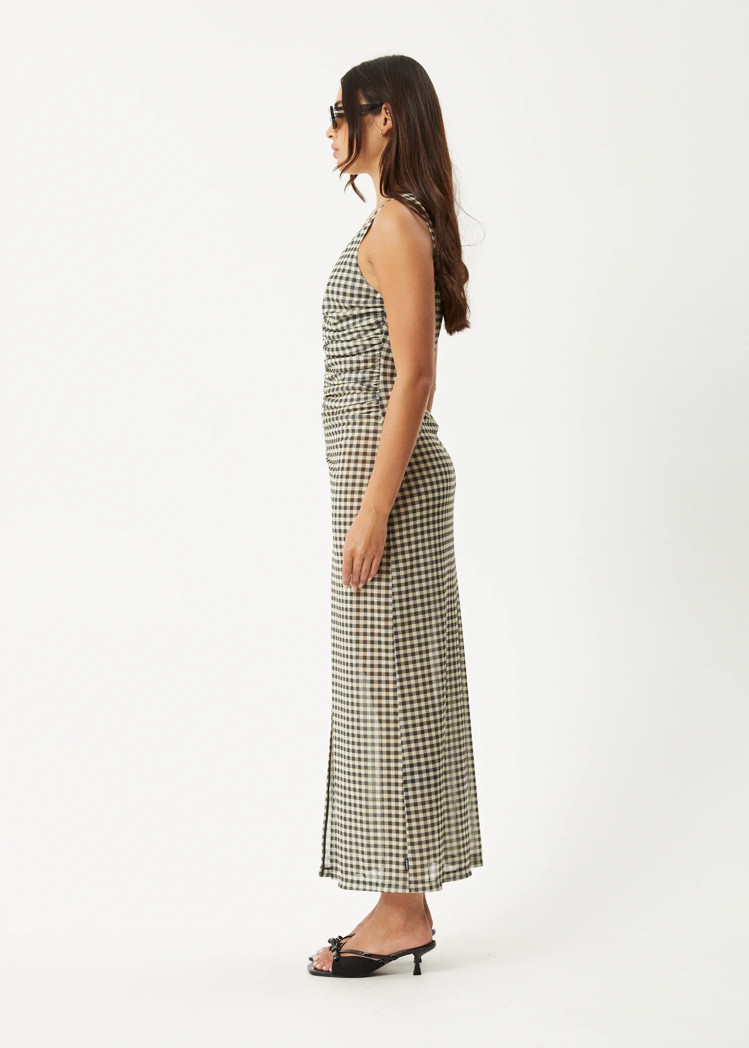 AFENDS Womens Gambet -  Sheer Maxi Dress - Black / Sand - Image 4