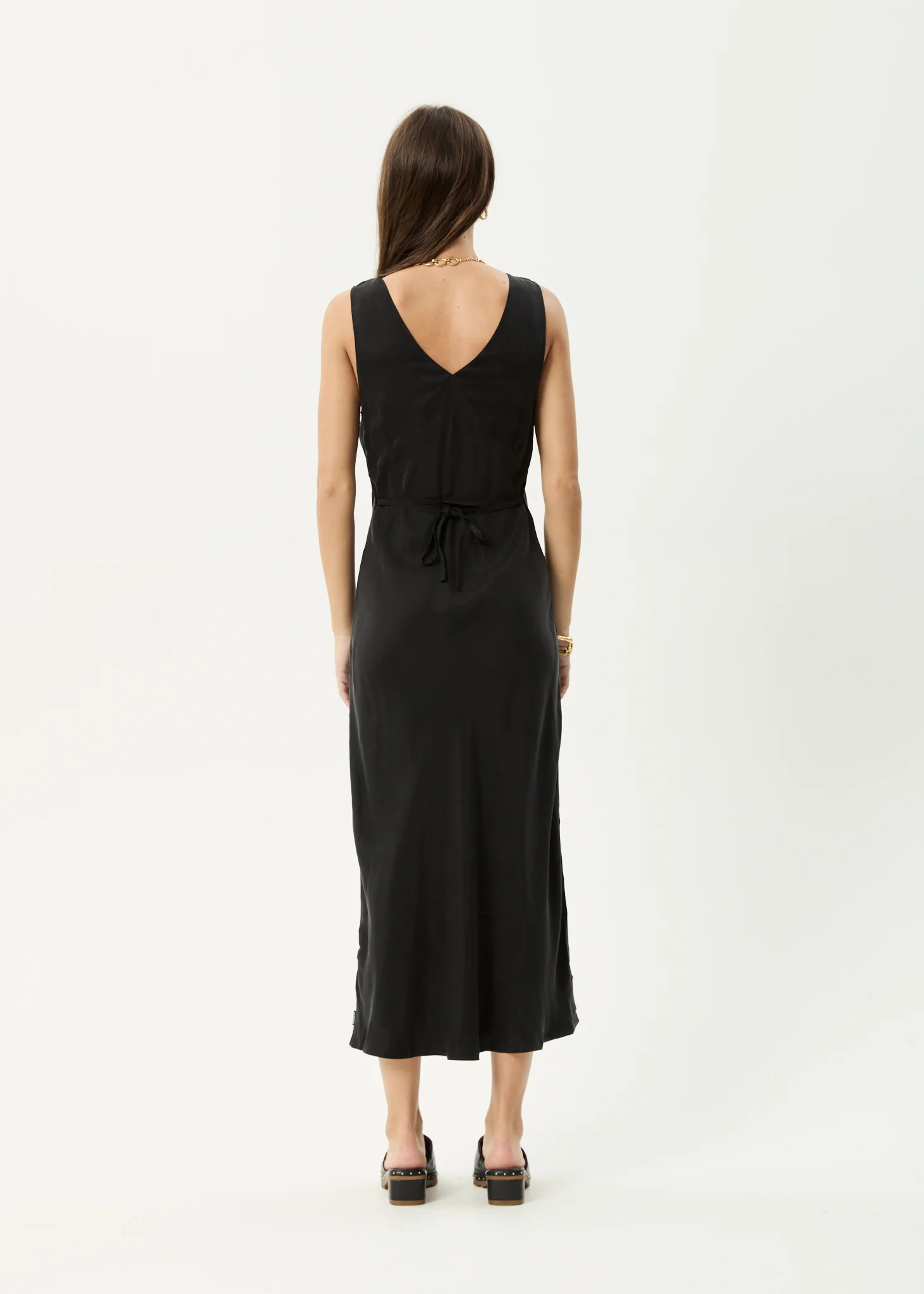 AFENDS Womens Gia - Cupro Maxi Dress - Black - Image 5