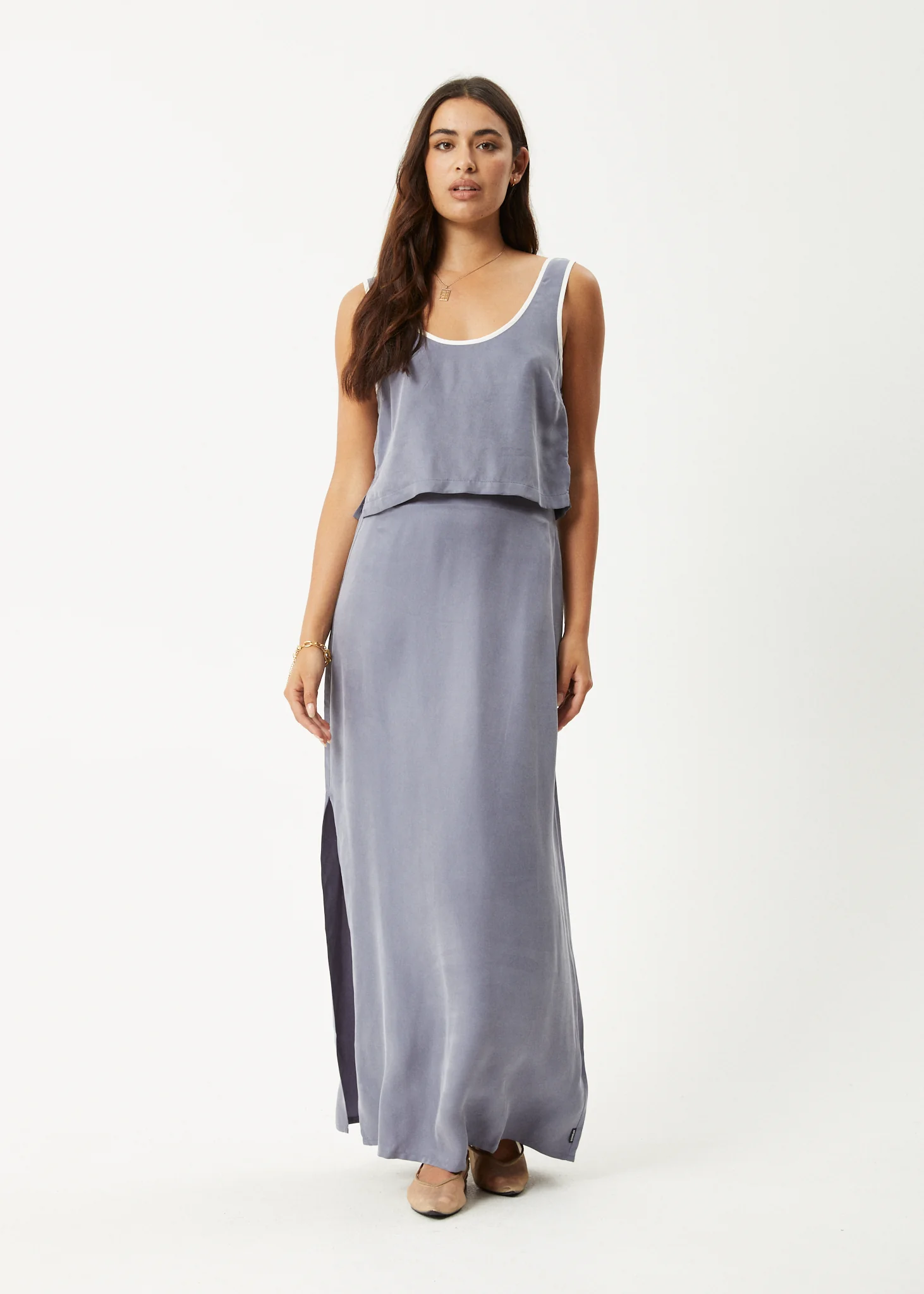 AFENDS Womens Giselle - Cupro Tank - Marlin - Image 7