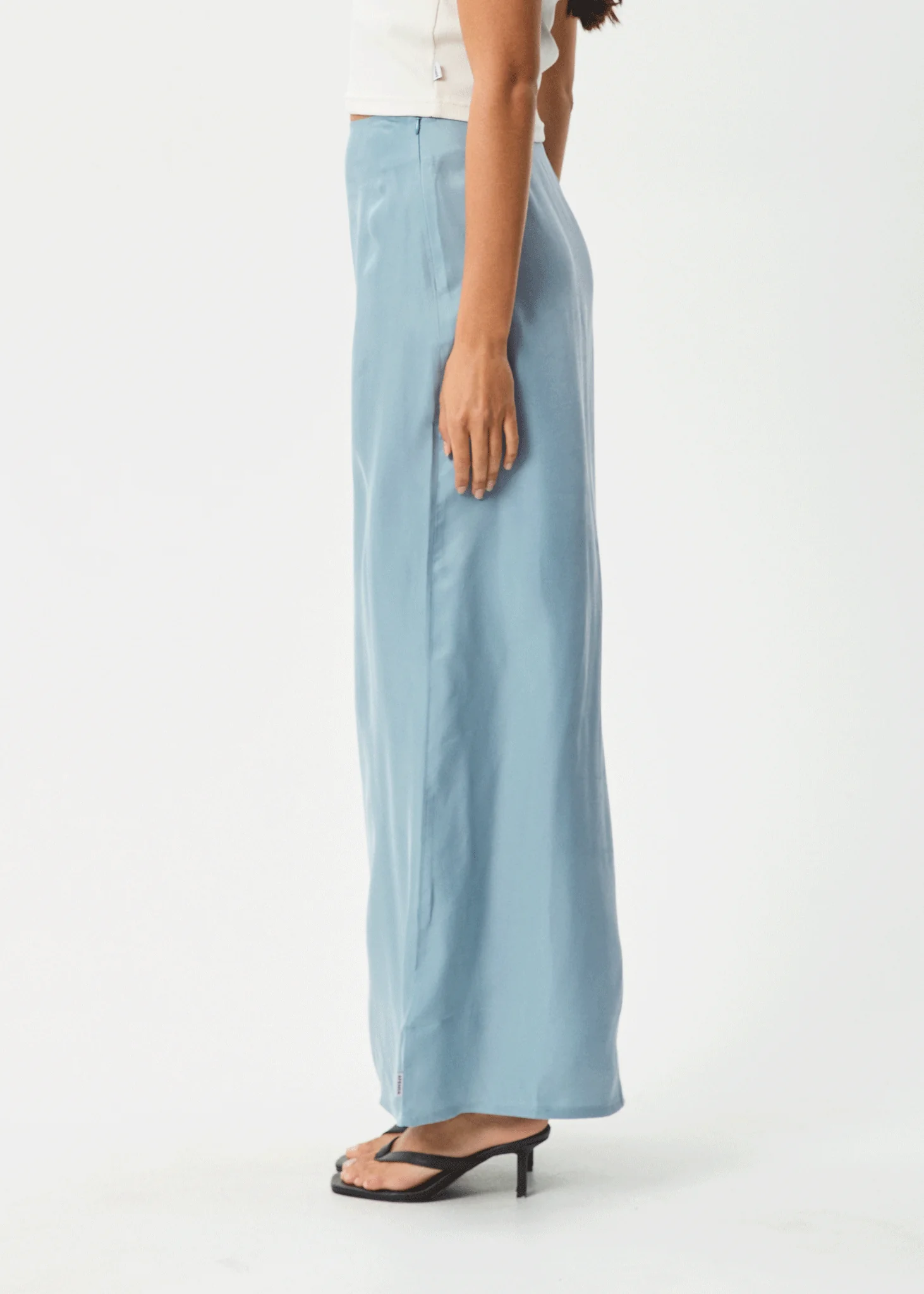 AFENDS Womens Grace - Cupro Maxi Skirt - Ether Blue - Image 5