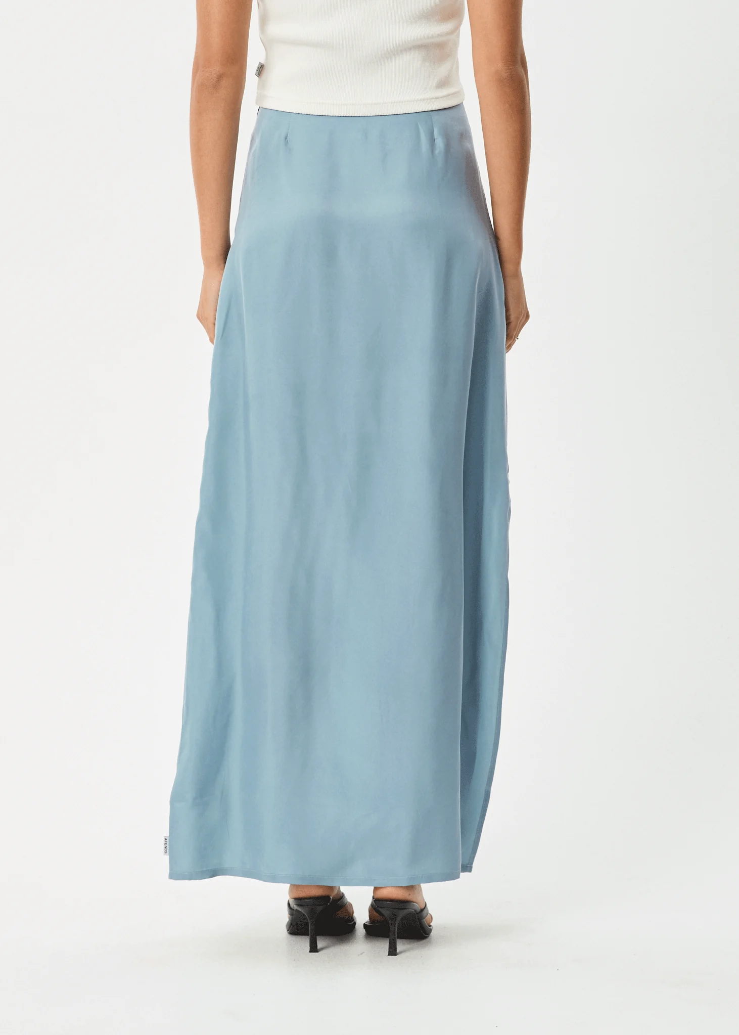 AFENDS Womens Grace - Cupro Maxi Skirt - Ether Blue - Image 6