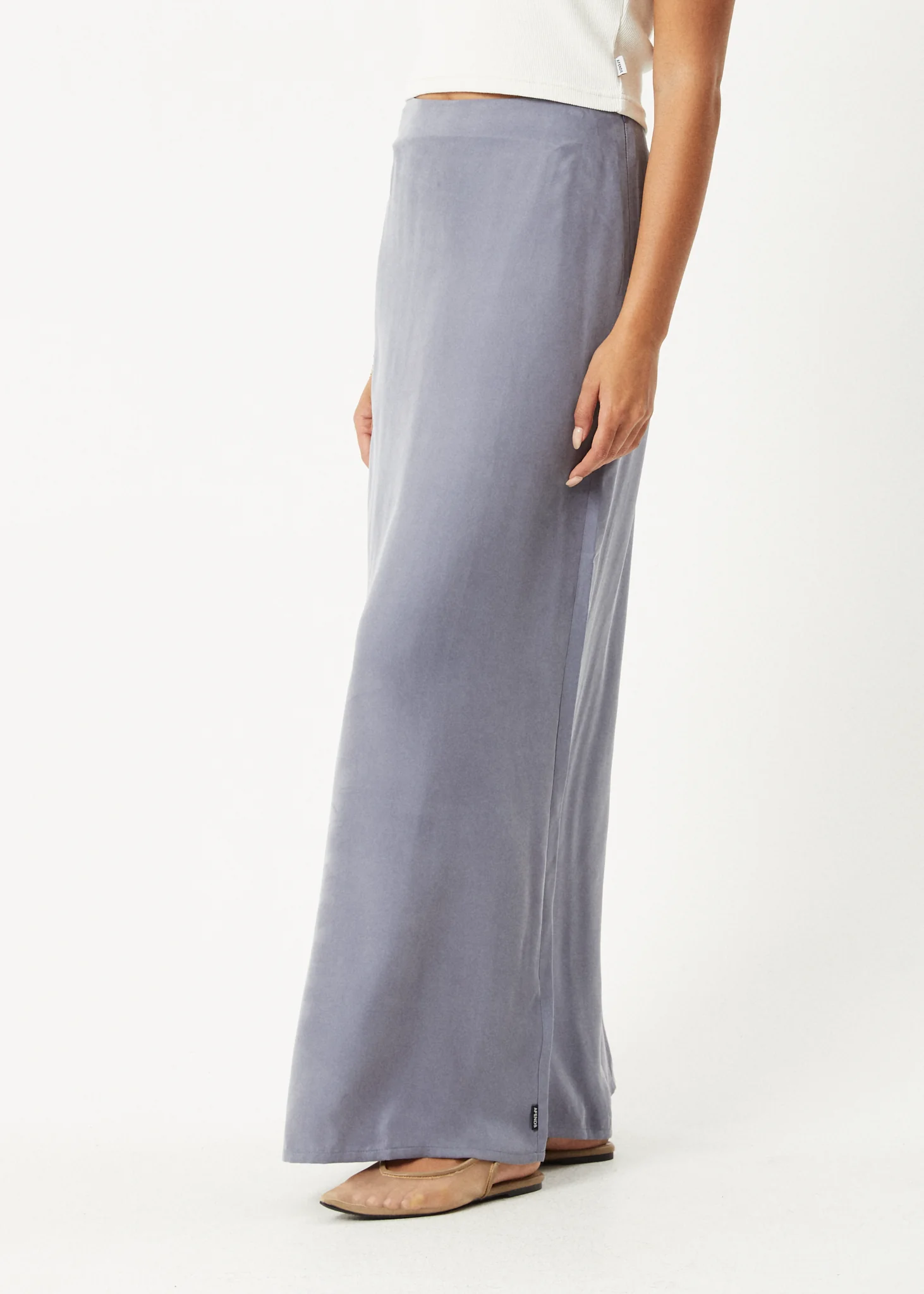 AFENDS Womens Grace - Cupro Maxi Skirt - Marlin - Image 4