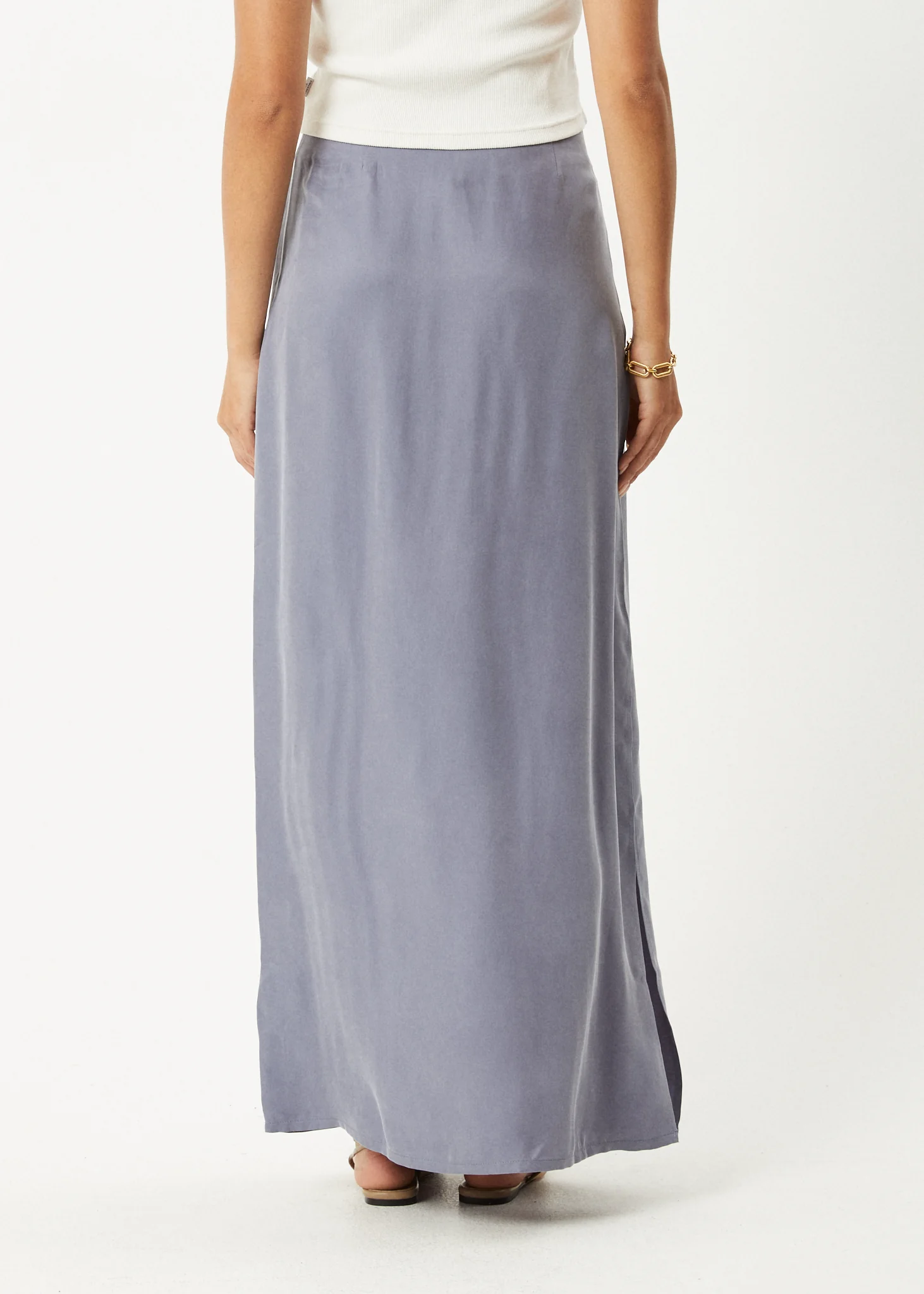 AFENDS Womens Grace - Cupro Maxi Skirt - Marlin - Image 6
