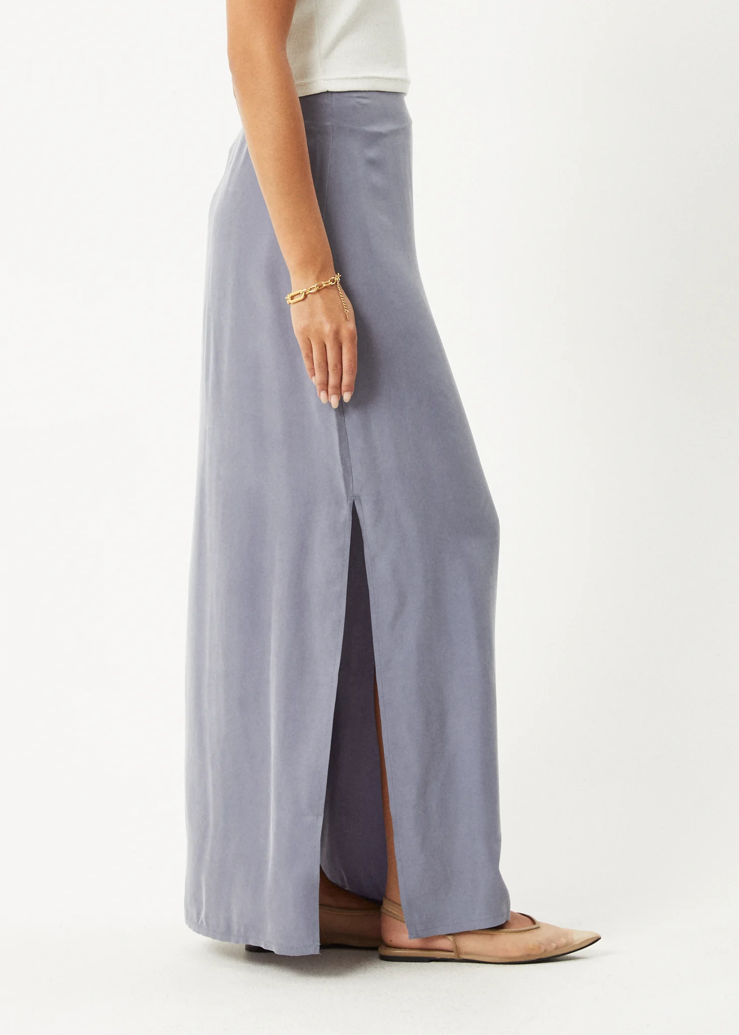 AFENDS Womens Grace - Cupro Maxi Skirt - Marlin - Image 8