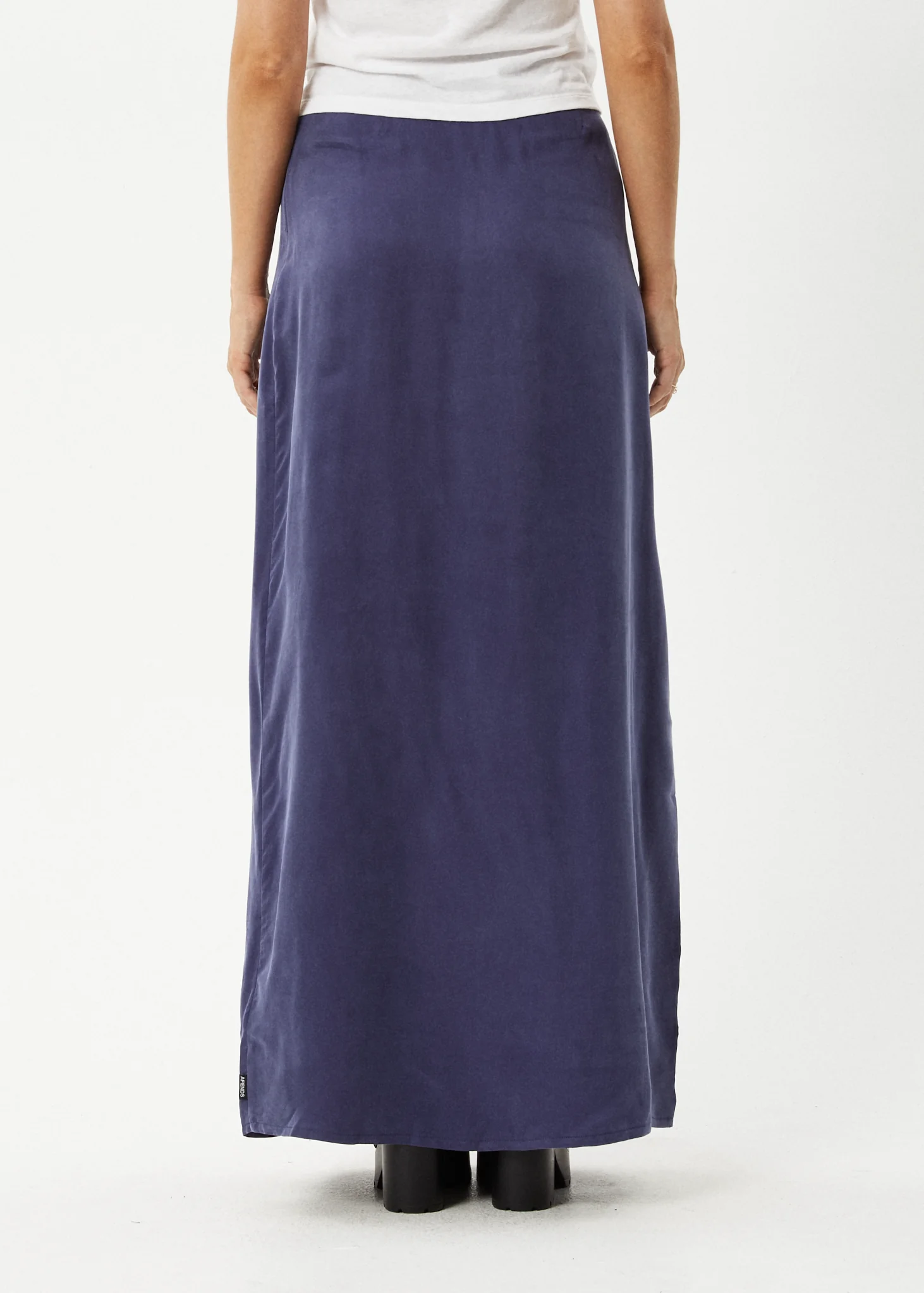 AFENDS Womens Grace - Cupro Maxi Skirt - Navy - Image 5