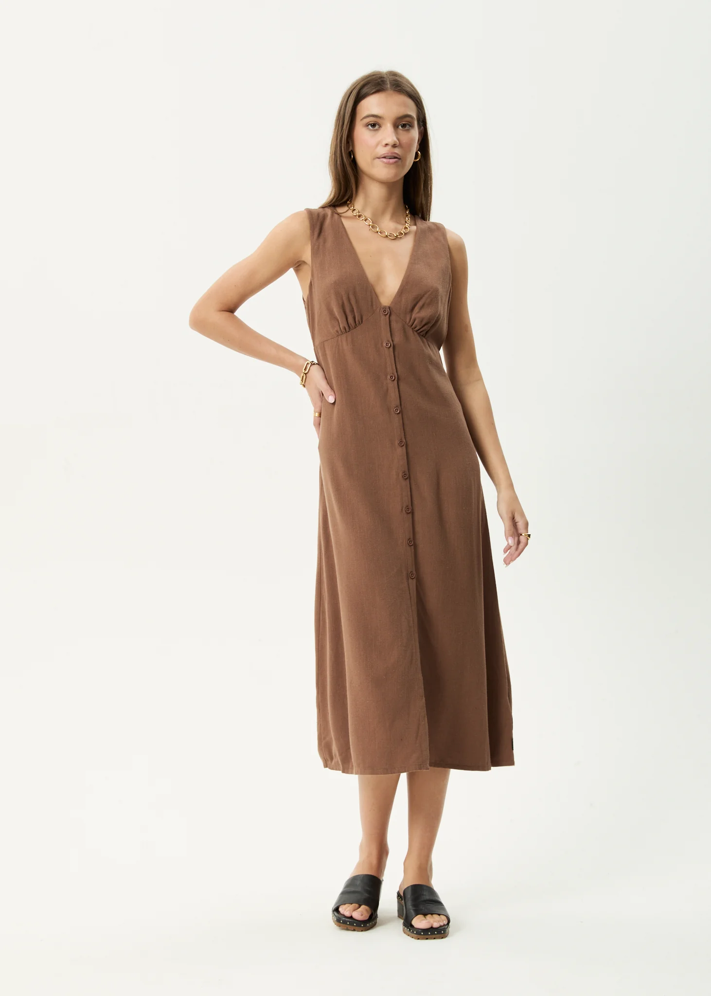 AFENDS Womens Hartley - Maxi Dress - Cinnamon - Image 2