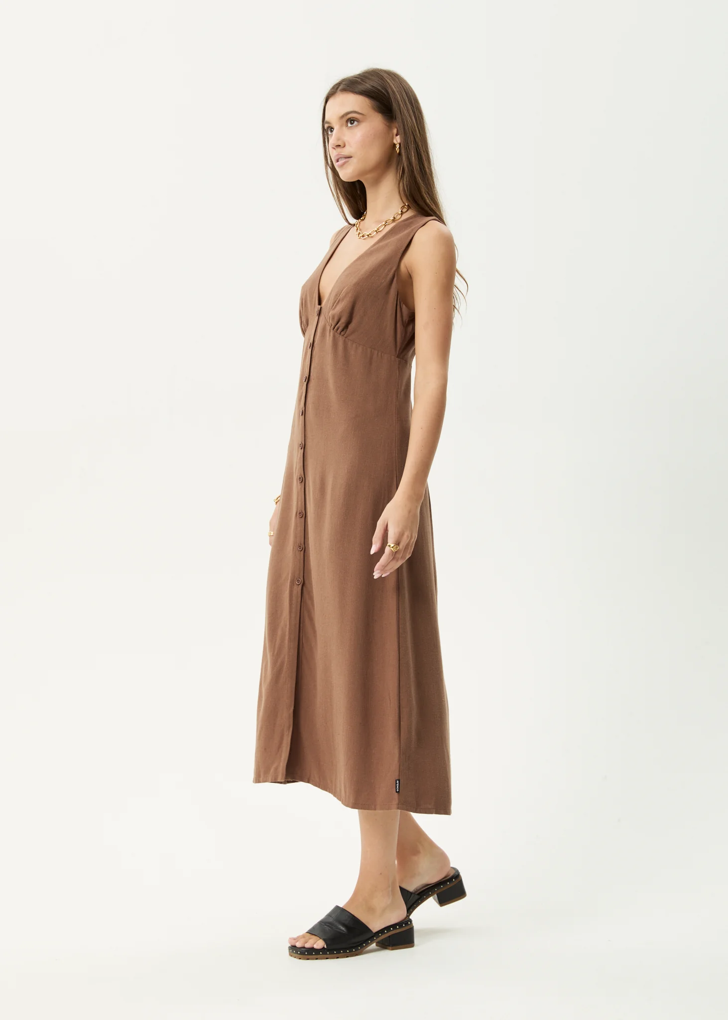 AFENDS Womens Hartley - Maxi Dress - Cinnamon - Image 3