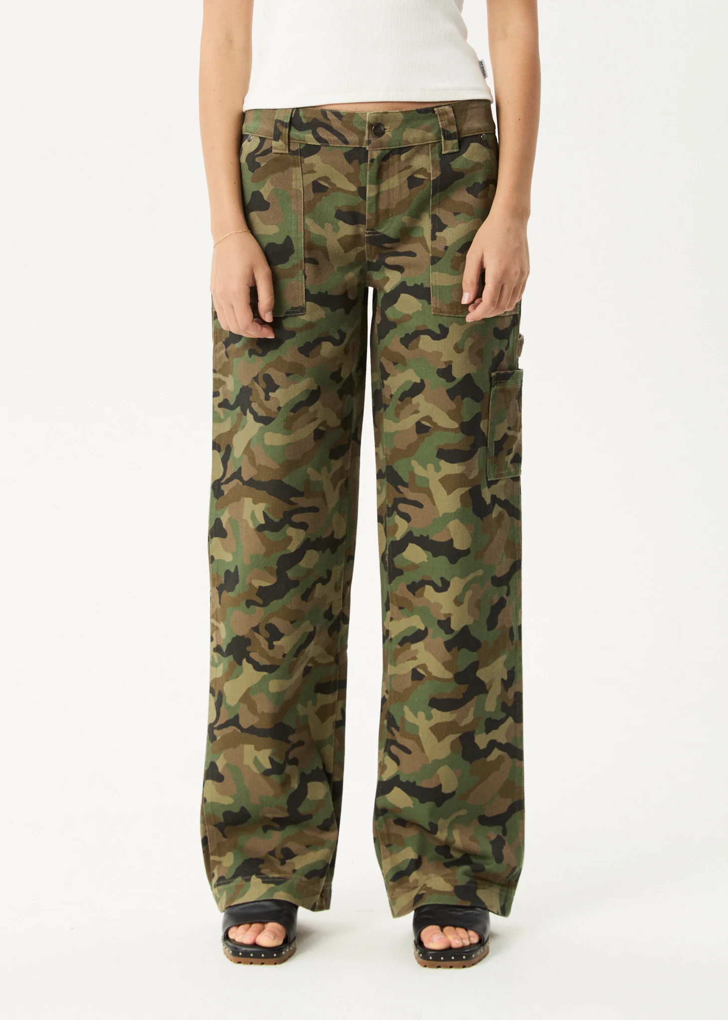 AFENDS Womens Hidden Lexi - Low Rise Workwear Pant - Hidden - Image 3