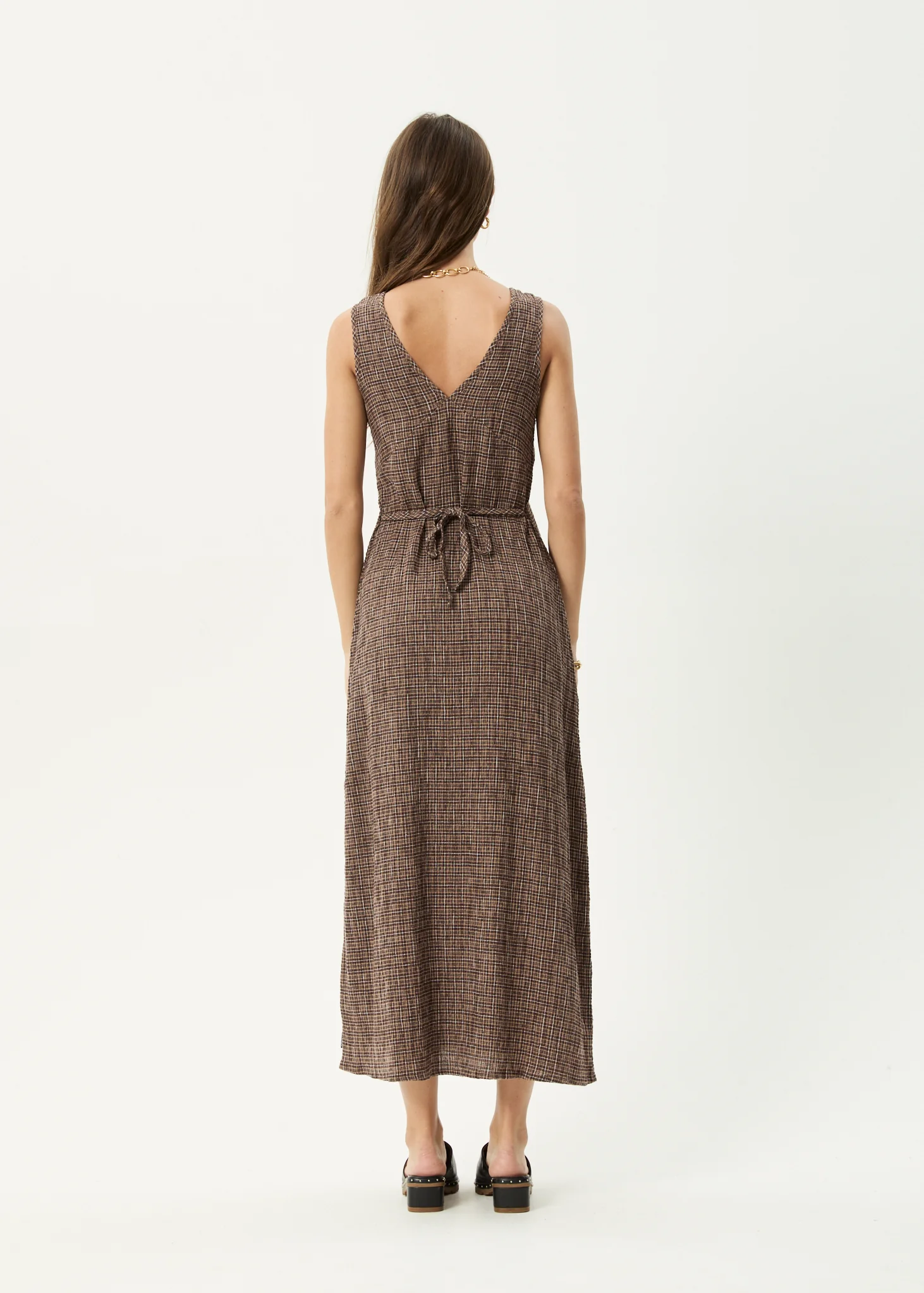AFENDS Womens Tully - Seersucker Maxi Dress - Hometown Coffee - Image 11