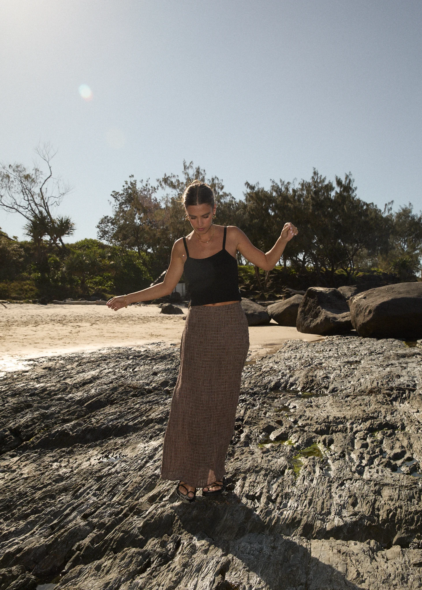 AFENDS Womens Lita - Seersucker Maxi Skirt - Hometown Coffee - Image 11