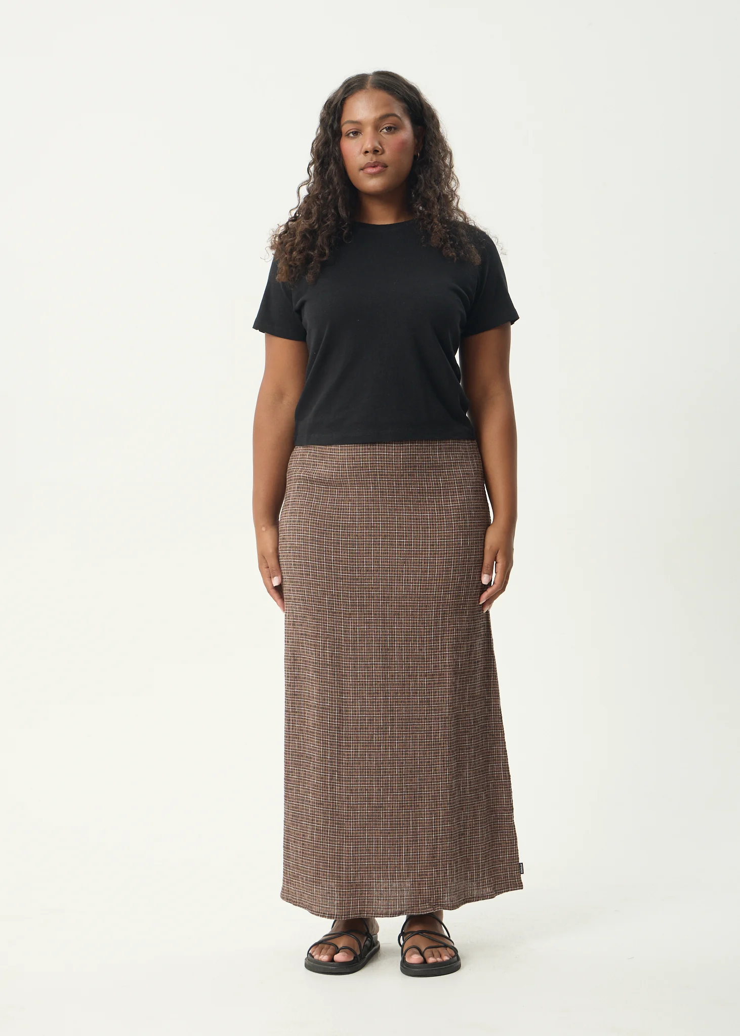 AFENDS Womens Lita - Seersucker Maxi Skirt - Hometown Coffee - Image 3