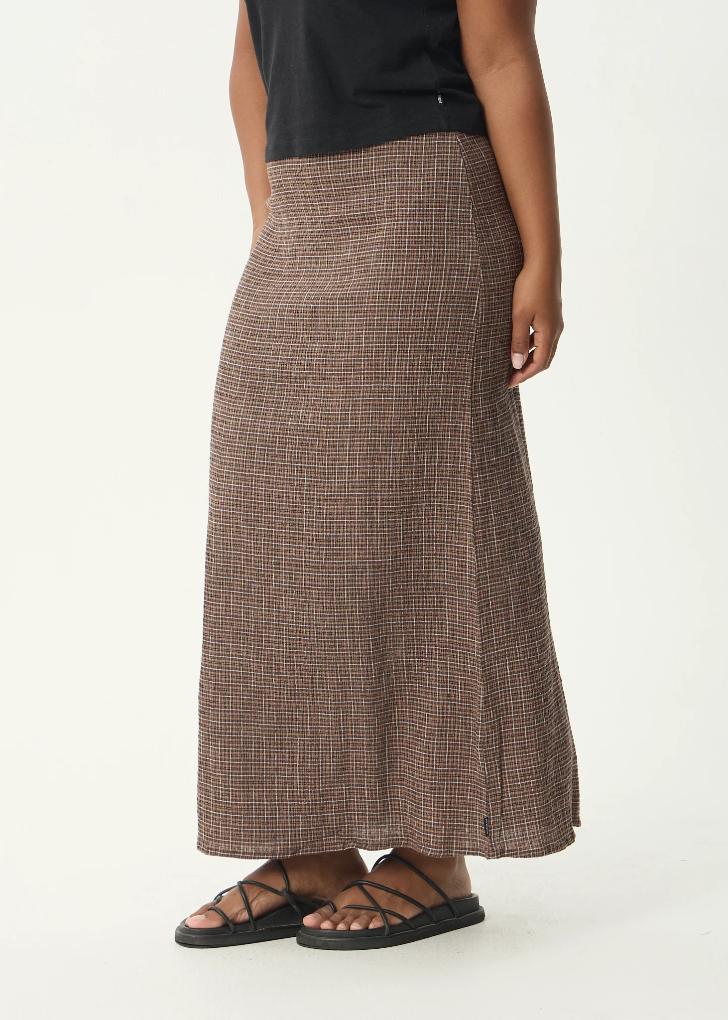 AFENDS Womens Lita - Seersucker Maxi Skirt - Hometown Coffee - Image 7