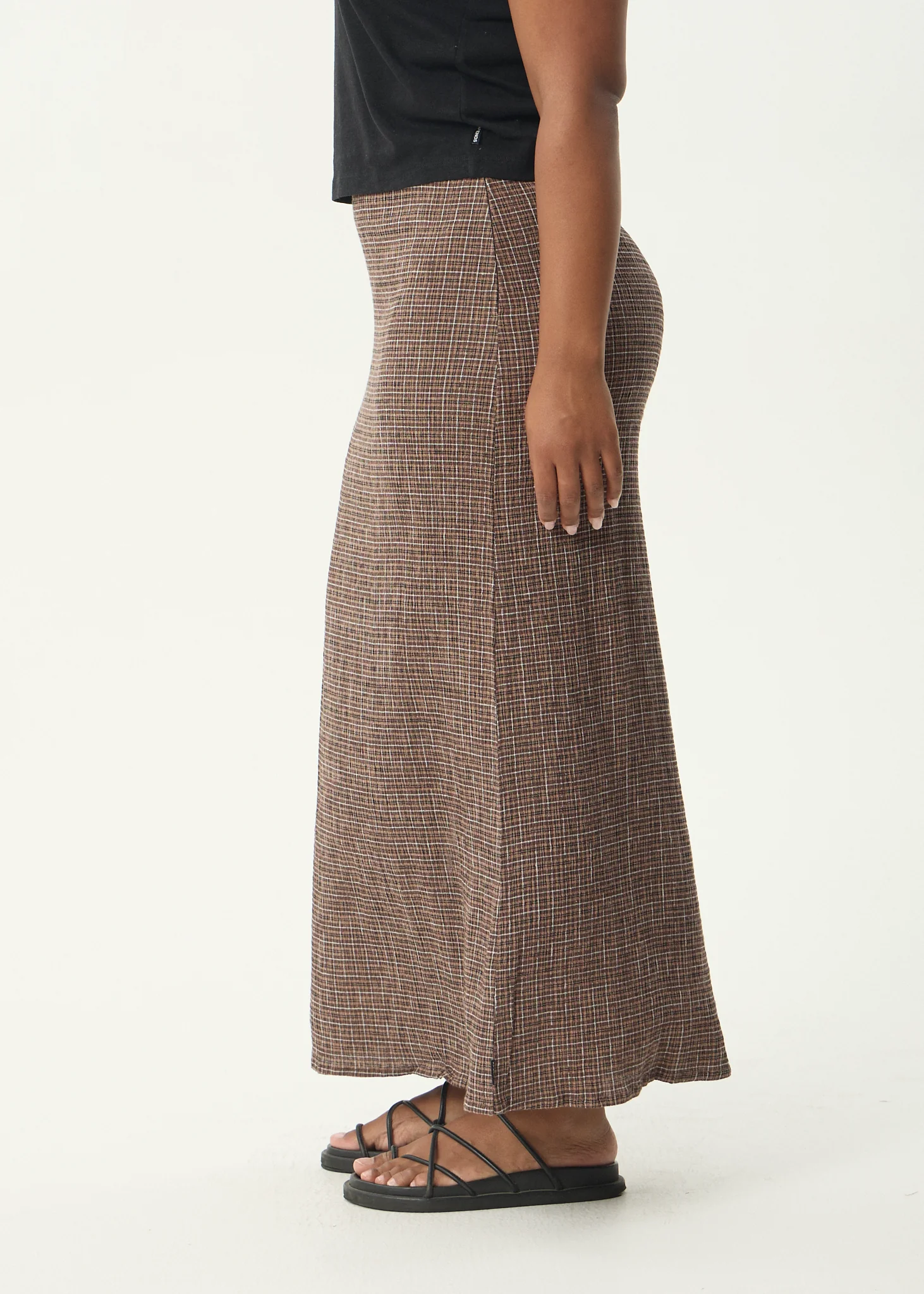 AFENDS Womens Lita - Seersucker Maxi Skirt - Hometown Coffee - Image 9
