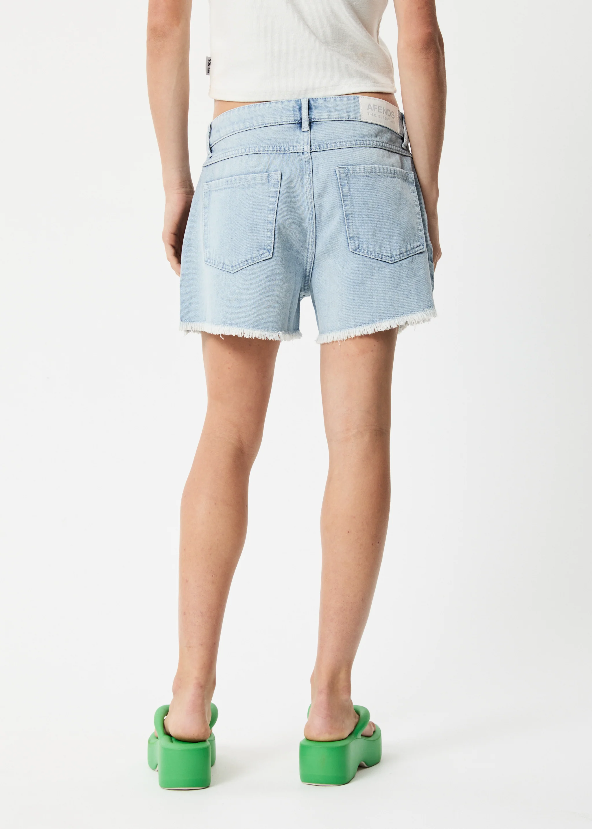 AFENDS Womens Isabella - Denim Low Rise Short - Vintage Blue - Image 4