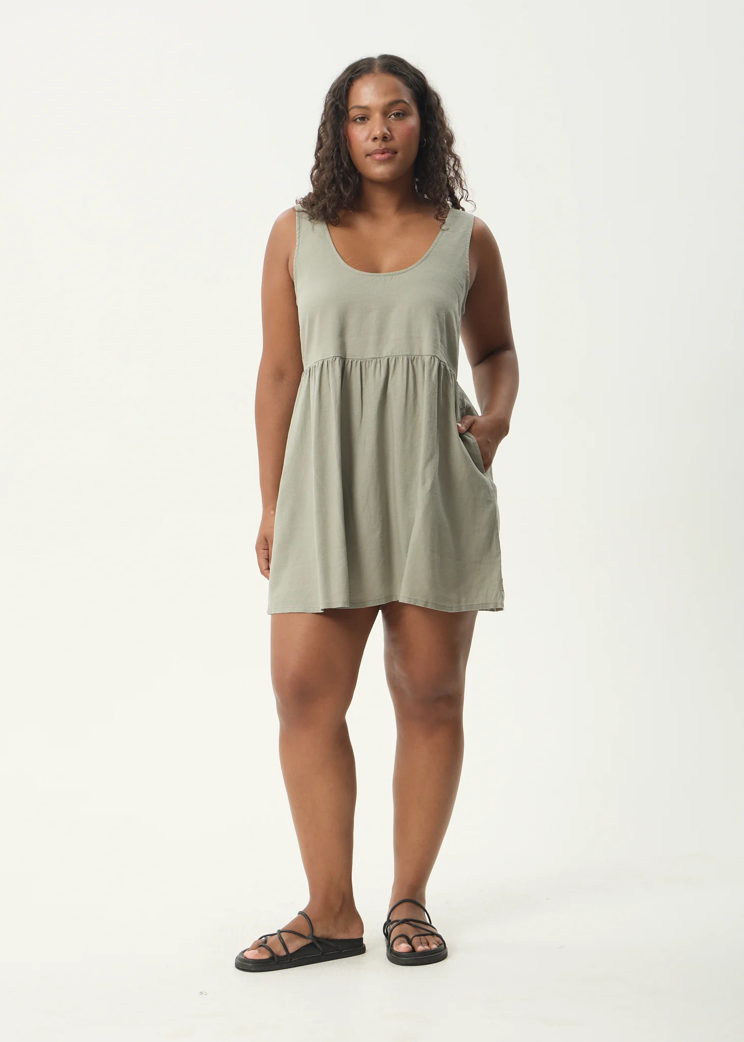 AFENDS Womens Jesse - Mini Dress - Olive - Image 2