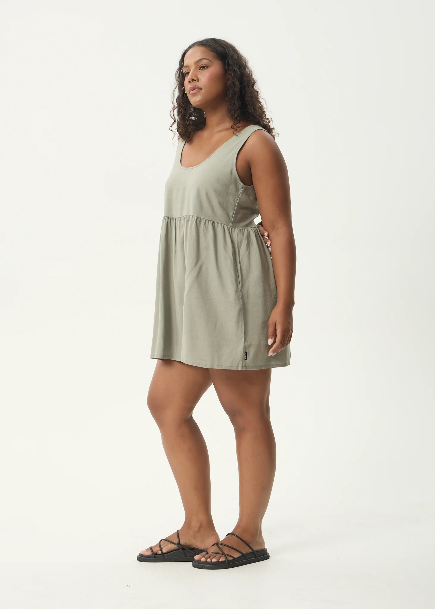AFENDS Womens Jesse - Mini Dress - Olive - Image 6