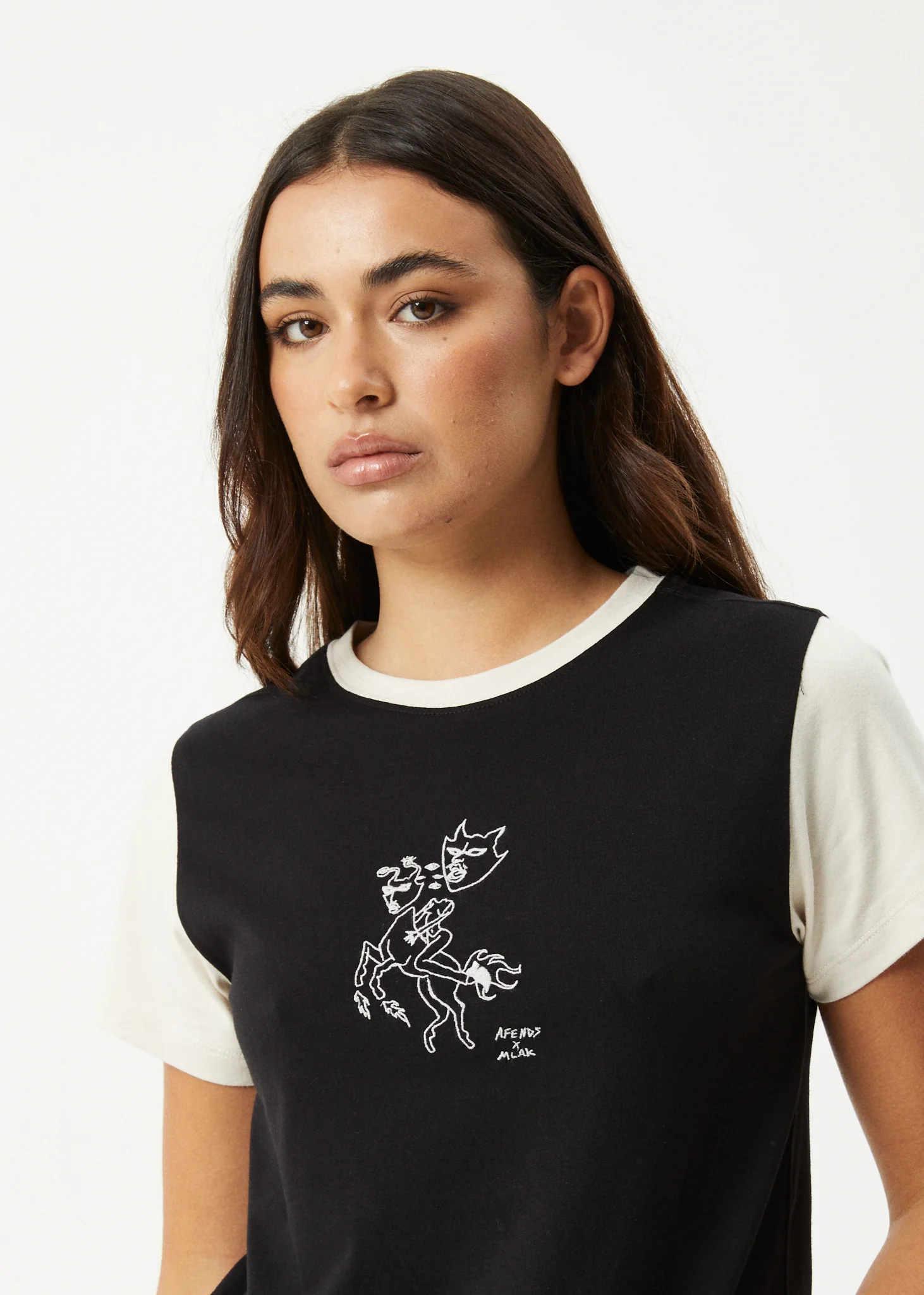 AFENDS Womens Karlee -  Regular Tee - Black - Image 2