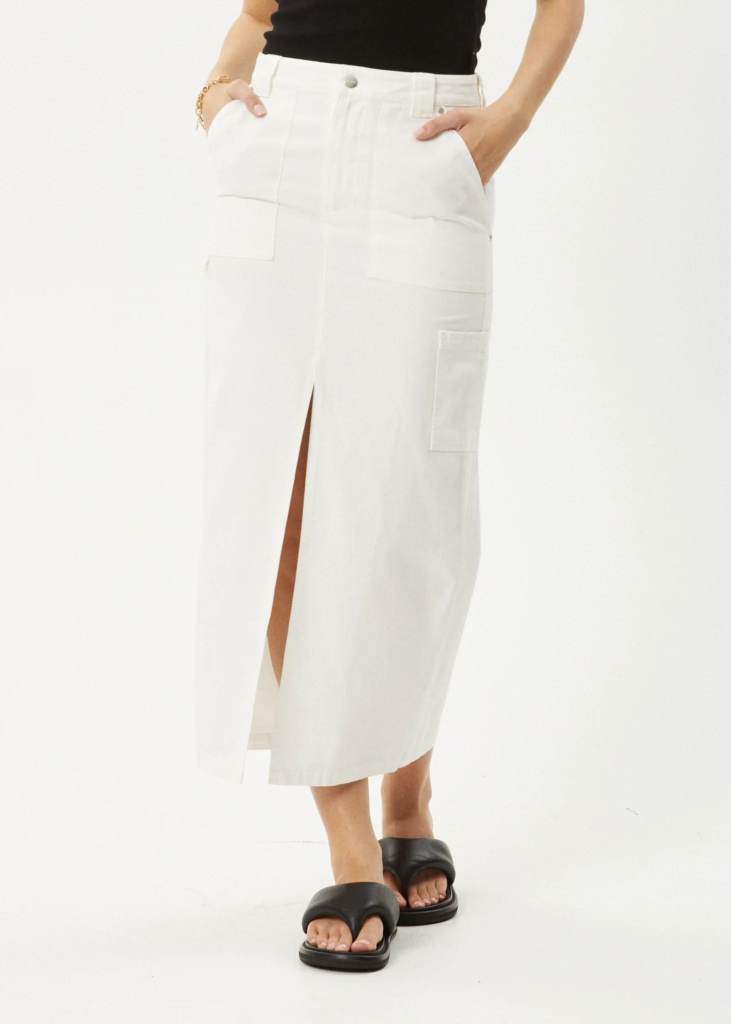 AFENDS Womens Lexi - Maxi Skirt - Off White - Image 3