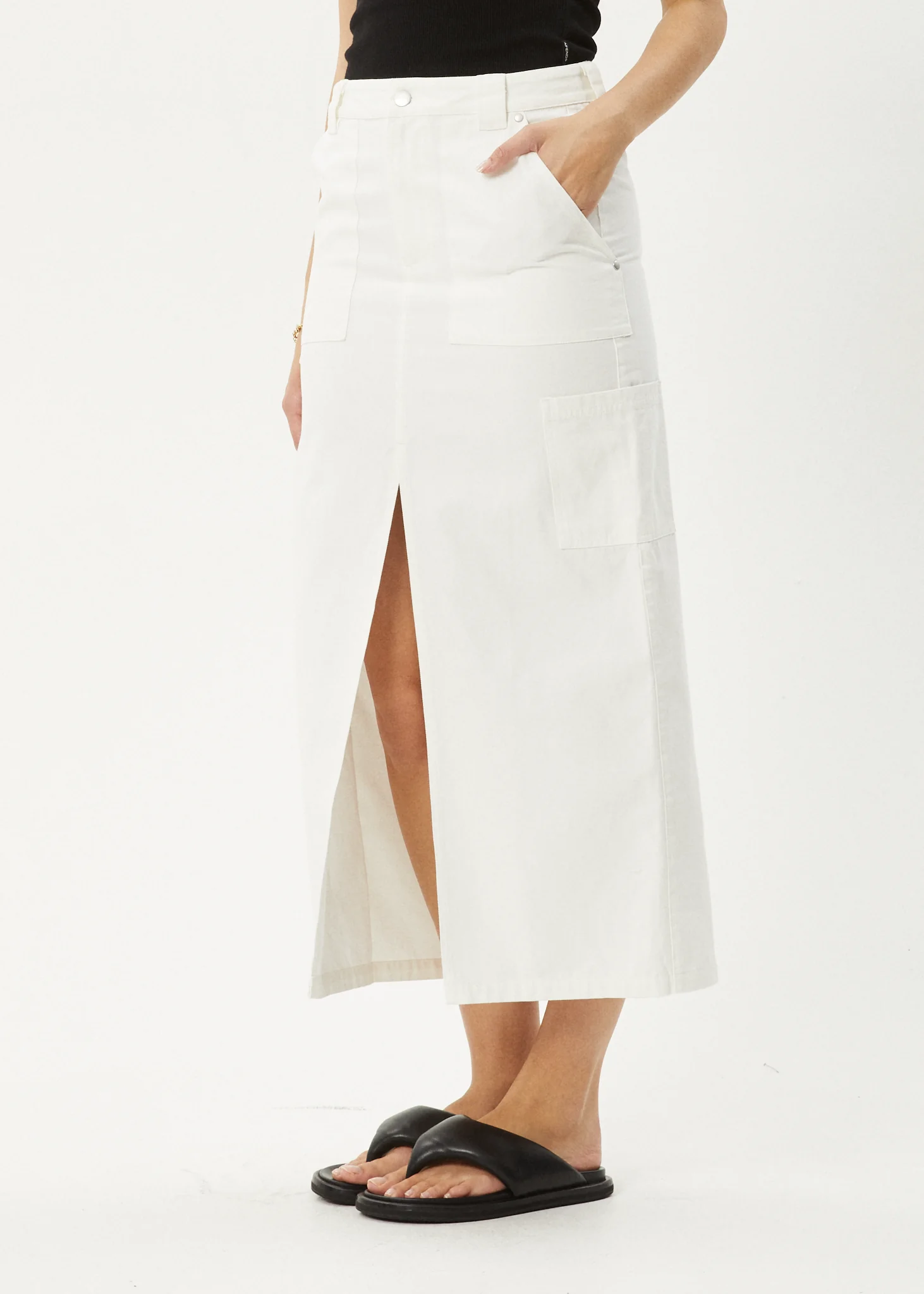 AFENDS Womens Lexi - Maxi Skirt - Off White - Image 4