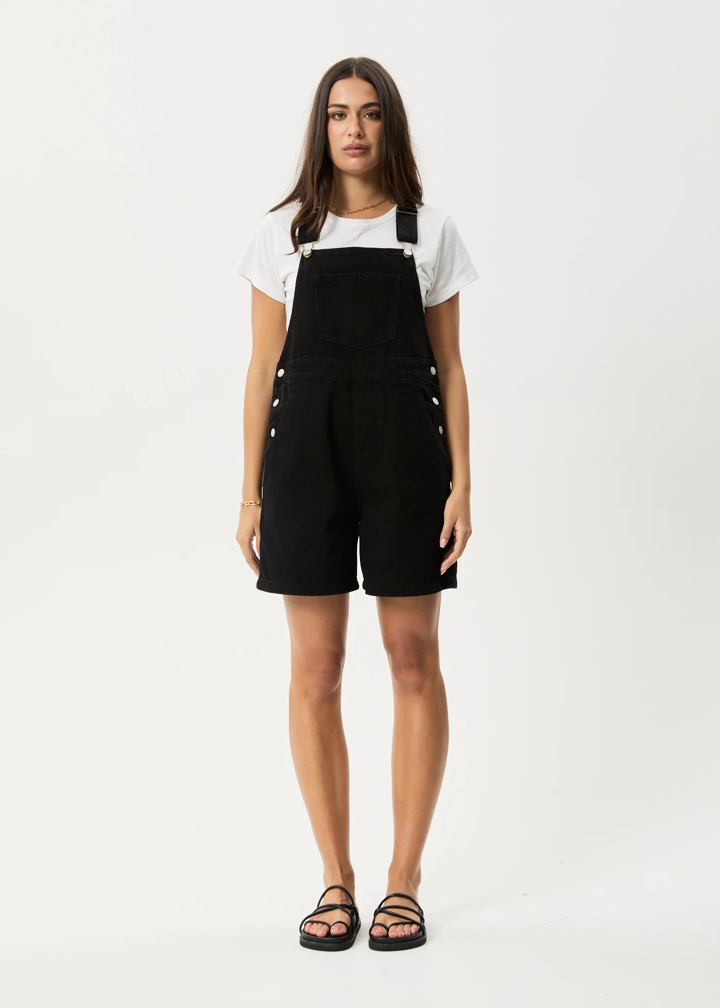 AFENDS Womens Lil Louis - Denim Overall - Washed Black - Image 2