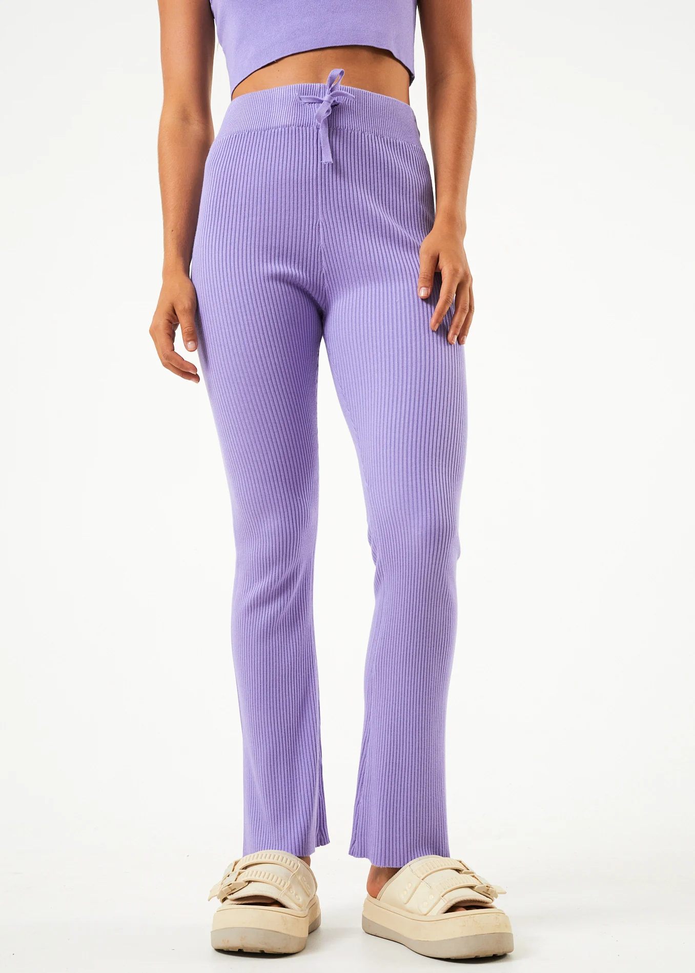 AFENDS Womens Lula - Knit Pant - Plum - Image 2