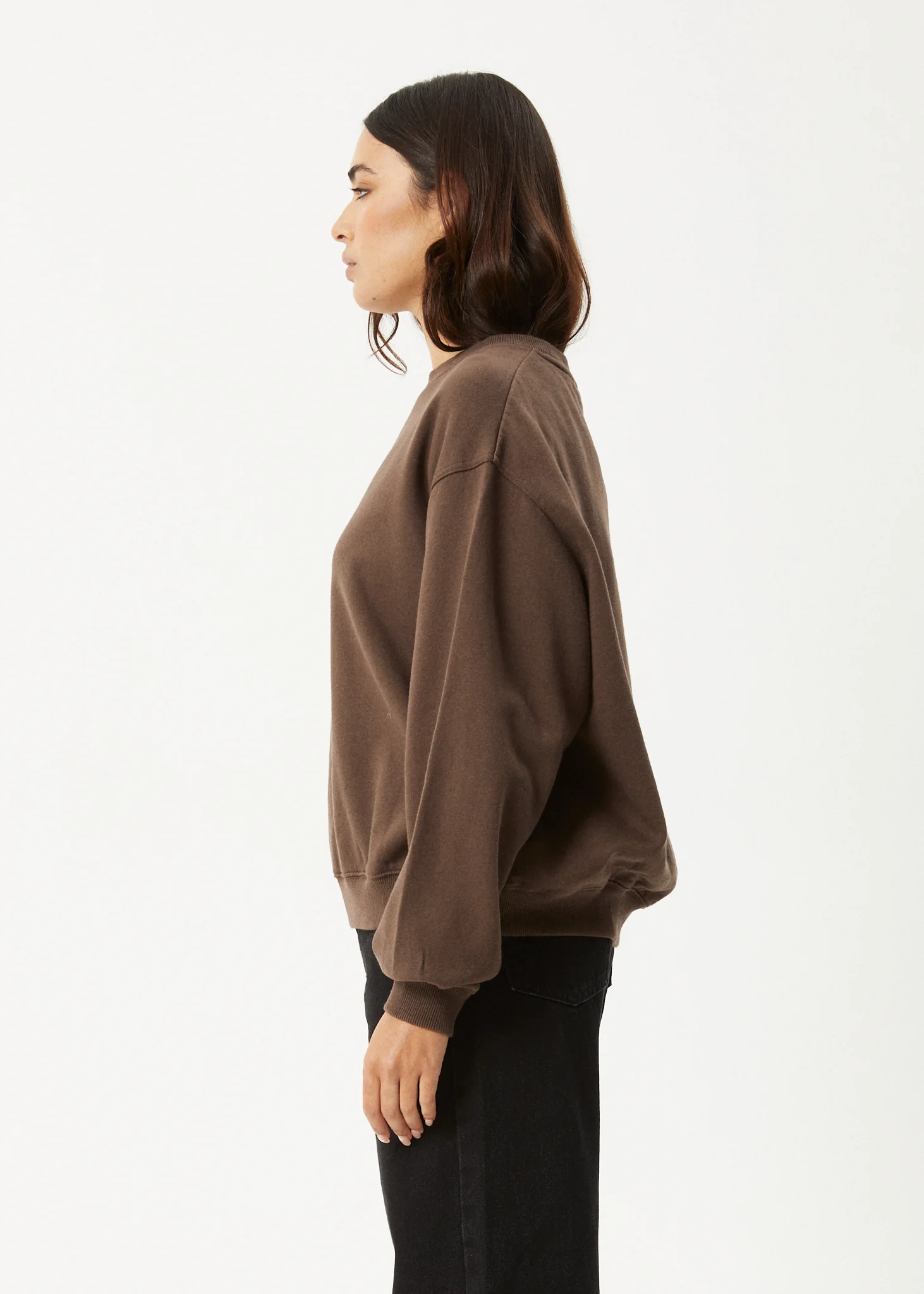 AFENDS Womens Mackie -  Crew Neck Jumper - Coffee - Image 4