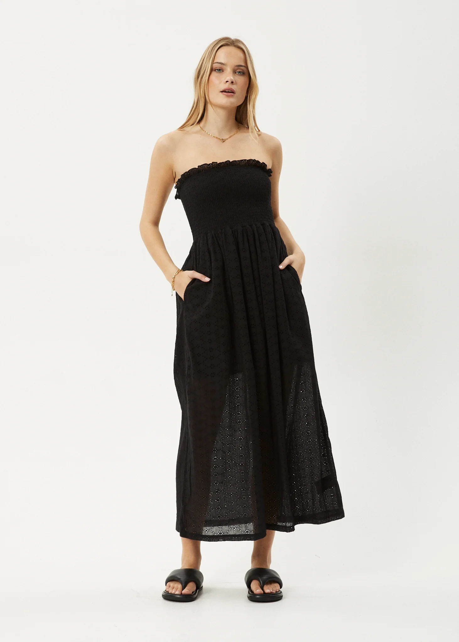 AFENDS Womens Marlow - Strapless Maxi Dress - Black - Image 2