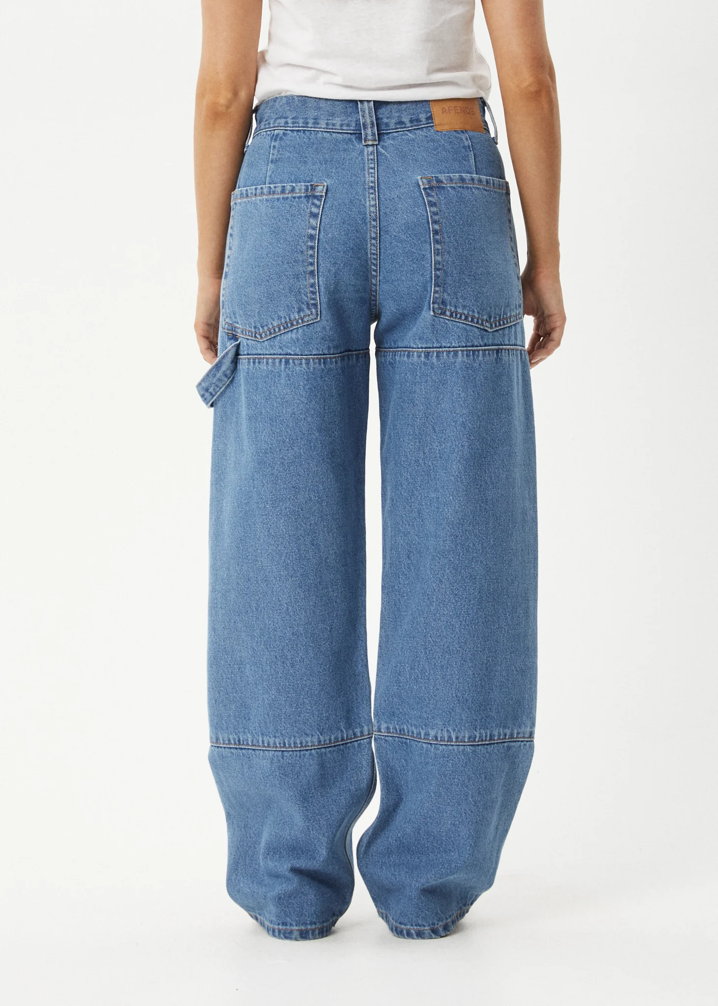 AFENDS Womens Moss - Denim Workwear Jean - Worn Blue - Image 5