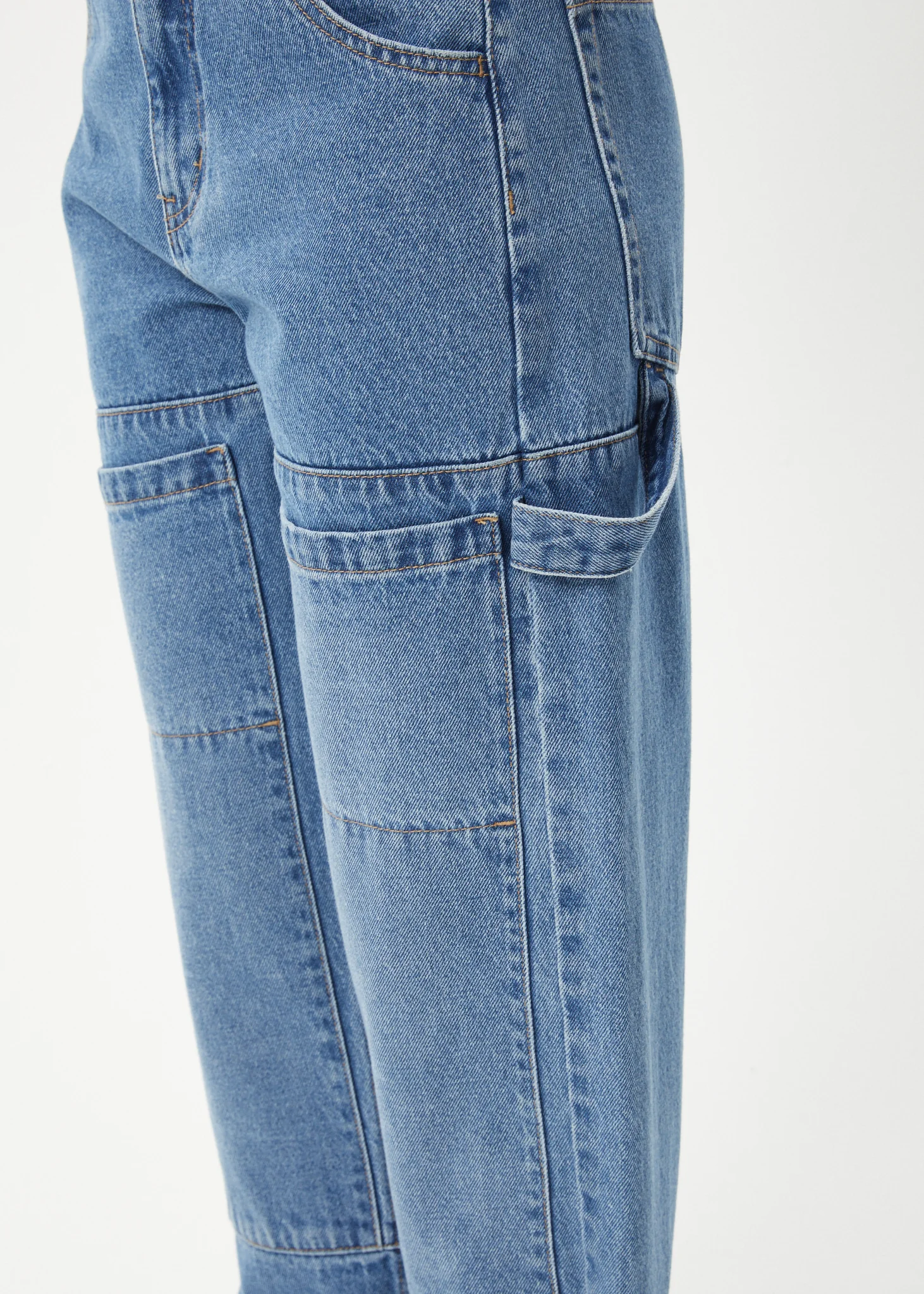 AFENDS Womens Moss - Denim Workwear Jean - Worn Blue - Image 7
