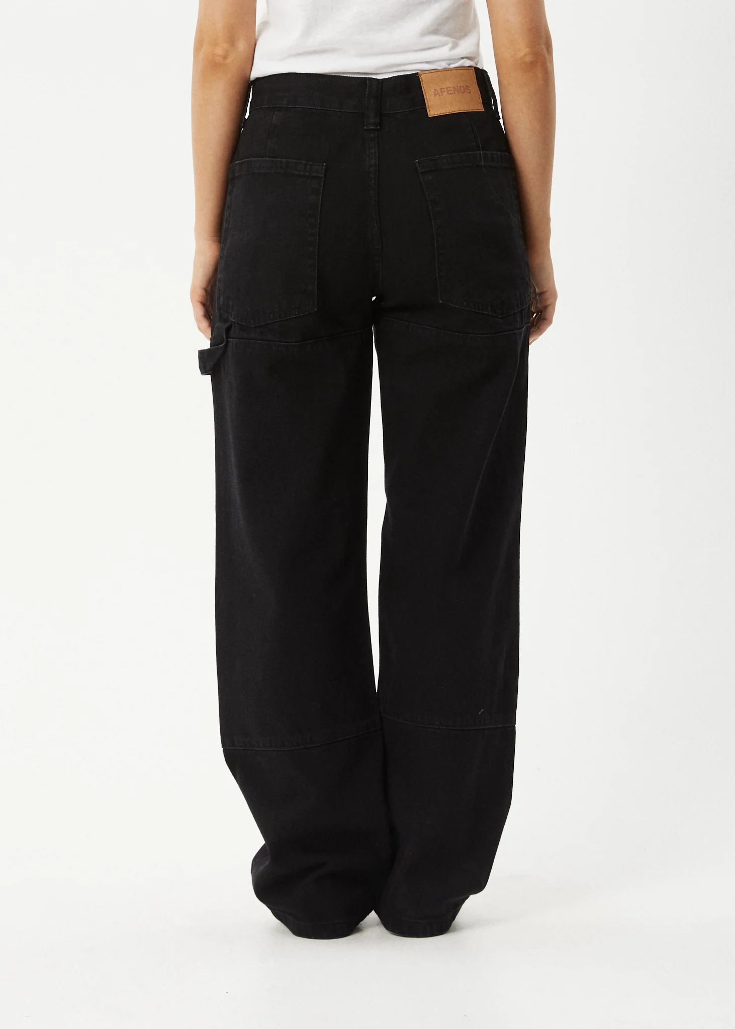 AFENDS Womens Moss - Denim Workwear Jean - Washed Black - Image 5