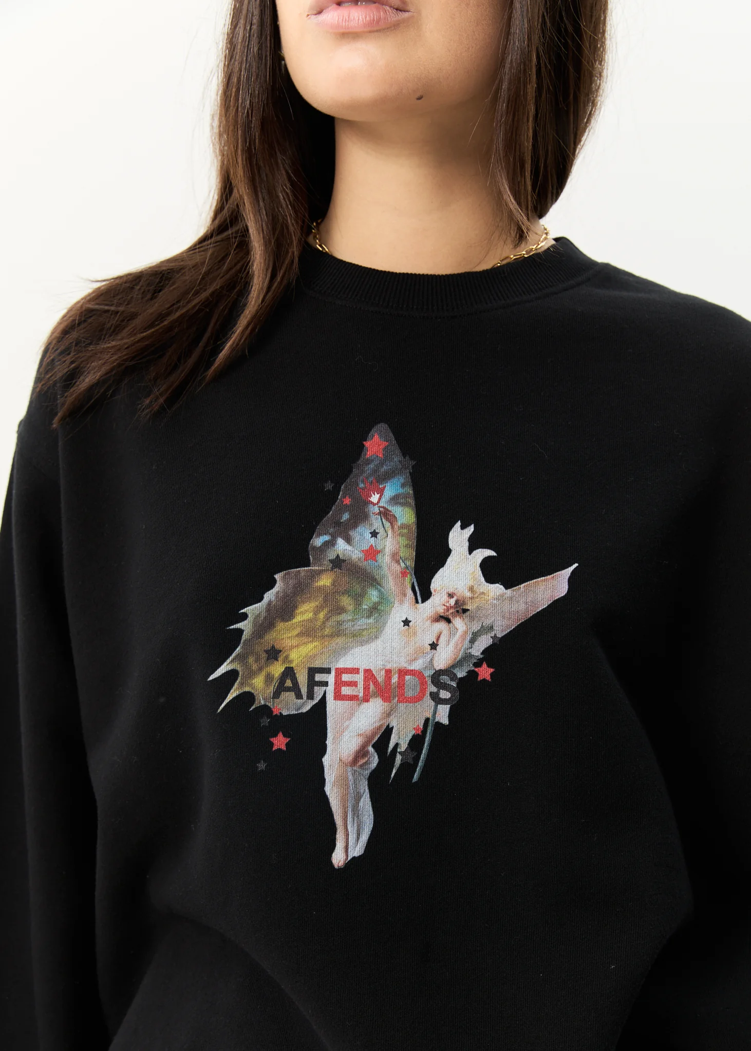 AFENDS Womens Pixie - Crew Neck Jumper - Black - Image 6