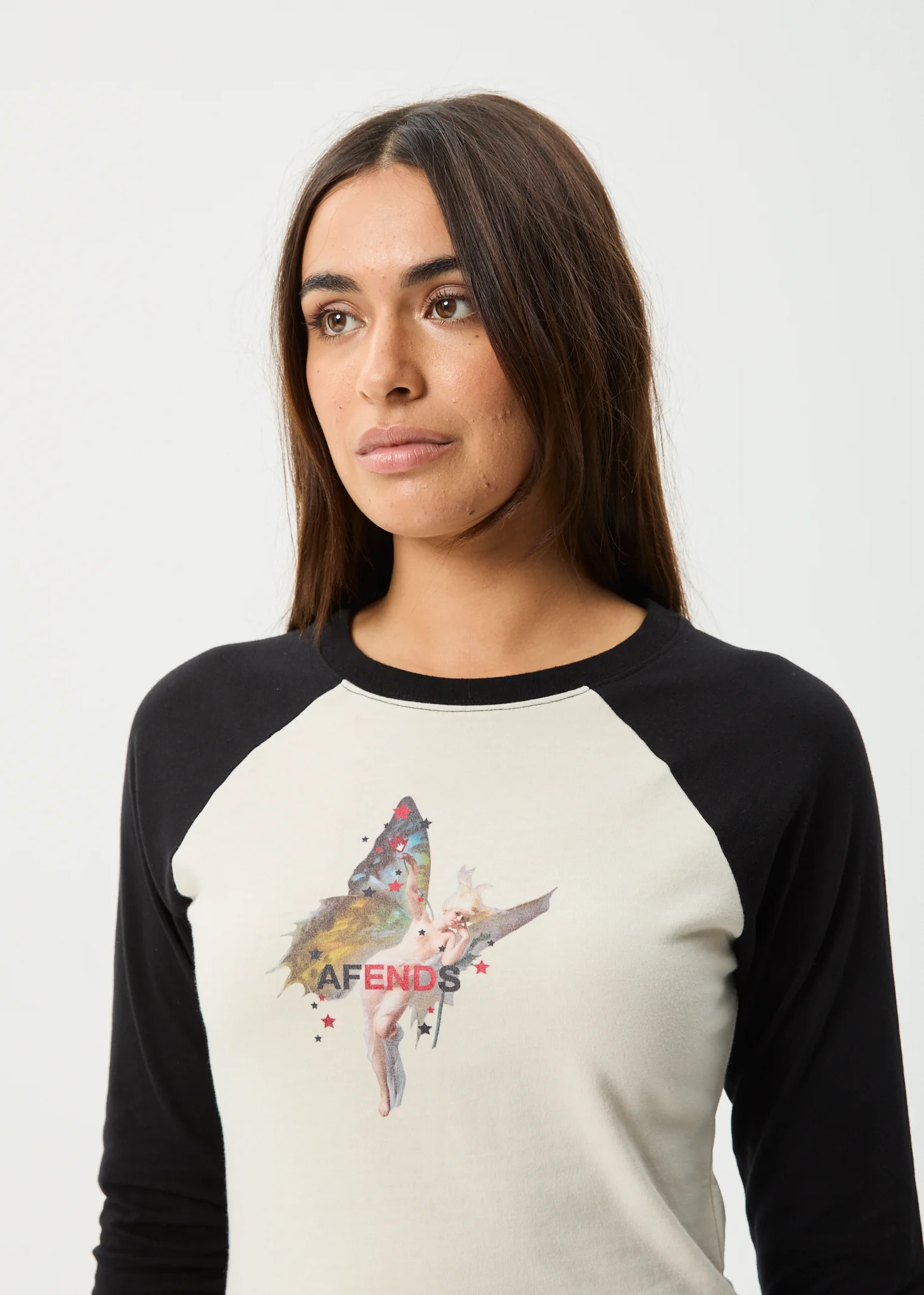 AFENDS Womens Pixie - Long Sleeve Tee - Moonbeam - Image 2