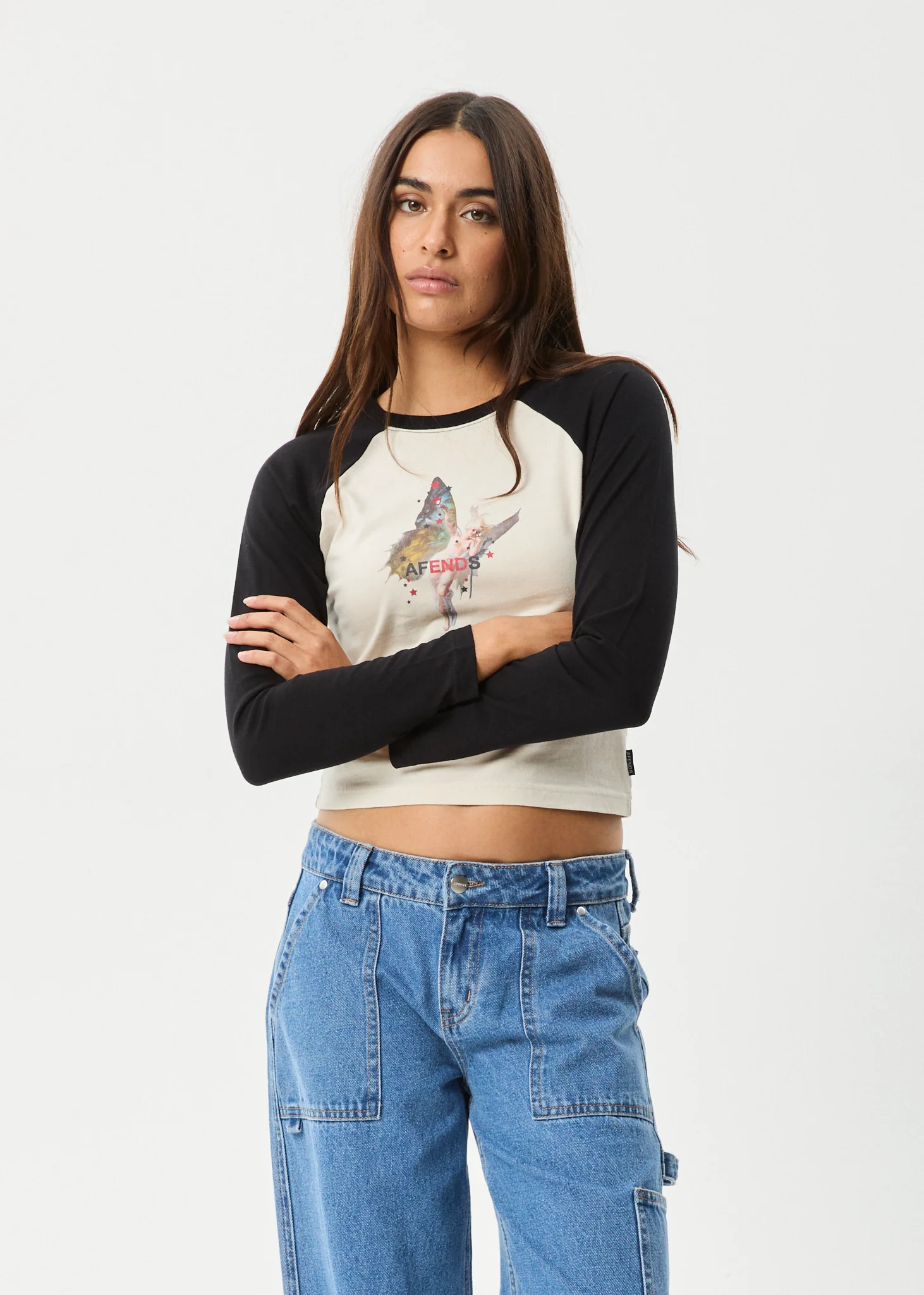 AFENDS Womens Pixie - Long Sleeve Tee - Moonbeam - Image 6