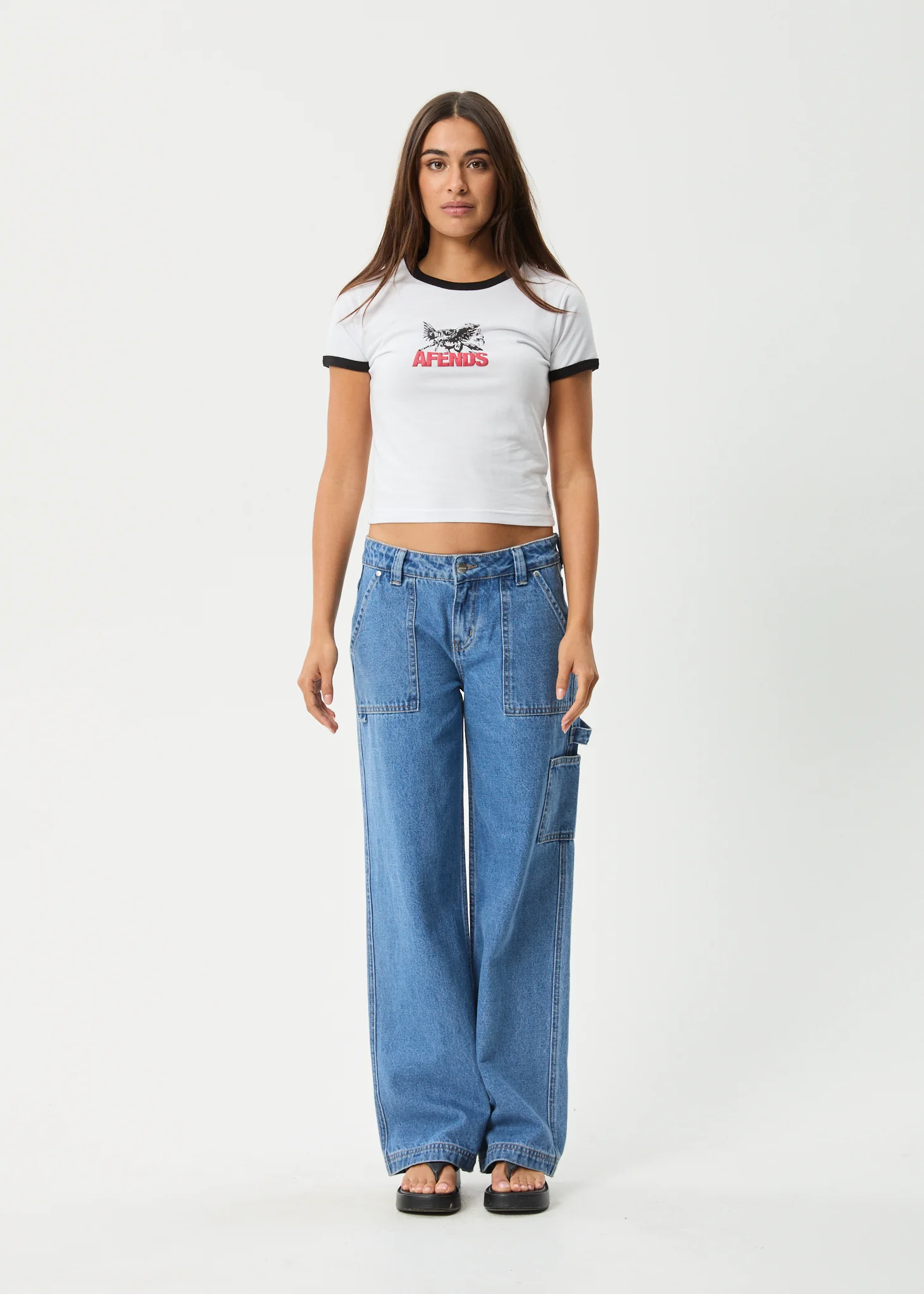 AFENDS Womens Pony Up - Ringer Tee - White - Image 6